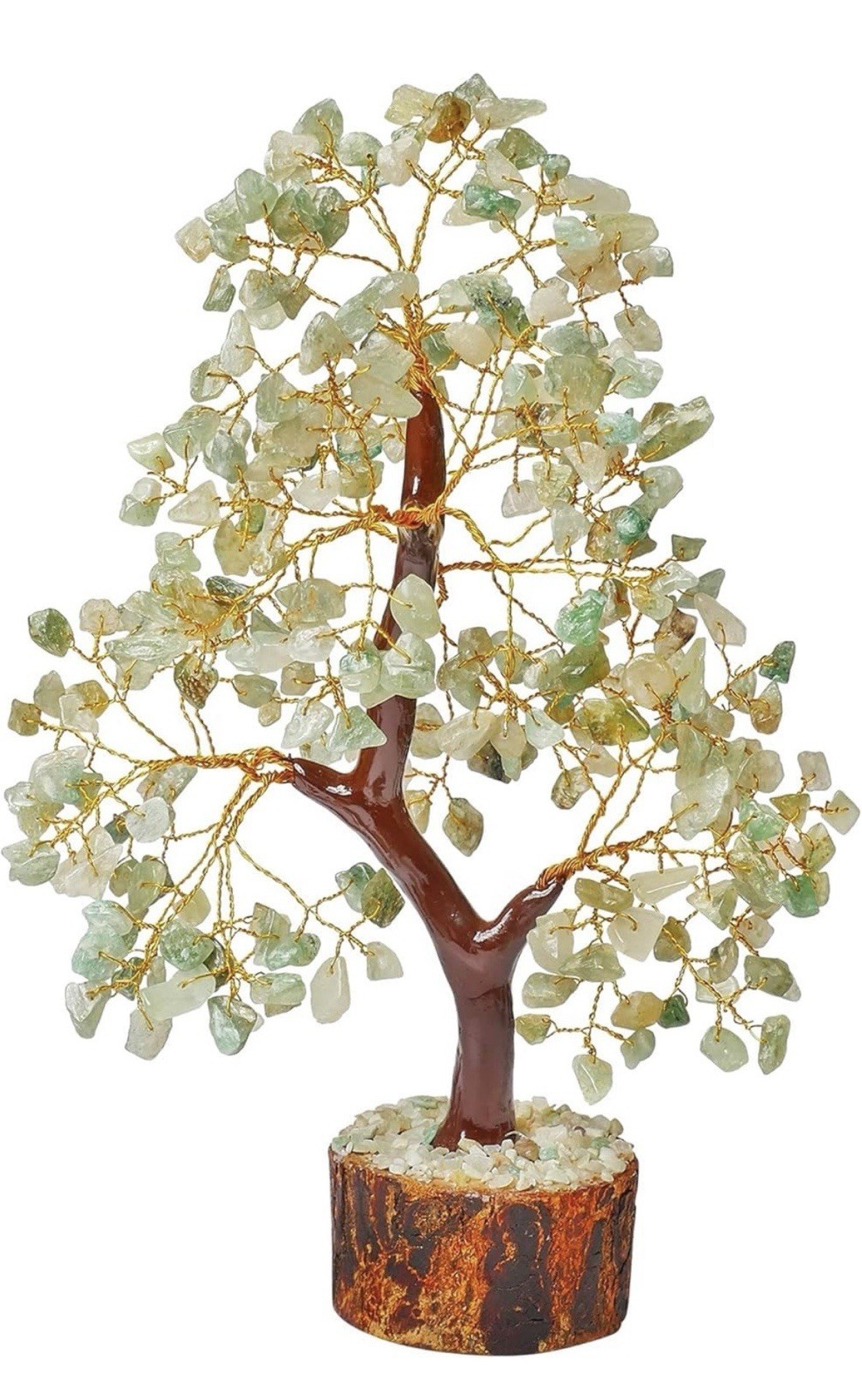 Green Jade Chakra Tree of Life Crystal Tree for Positive Energy, Feng Shui Ho.
