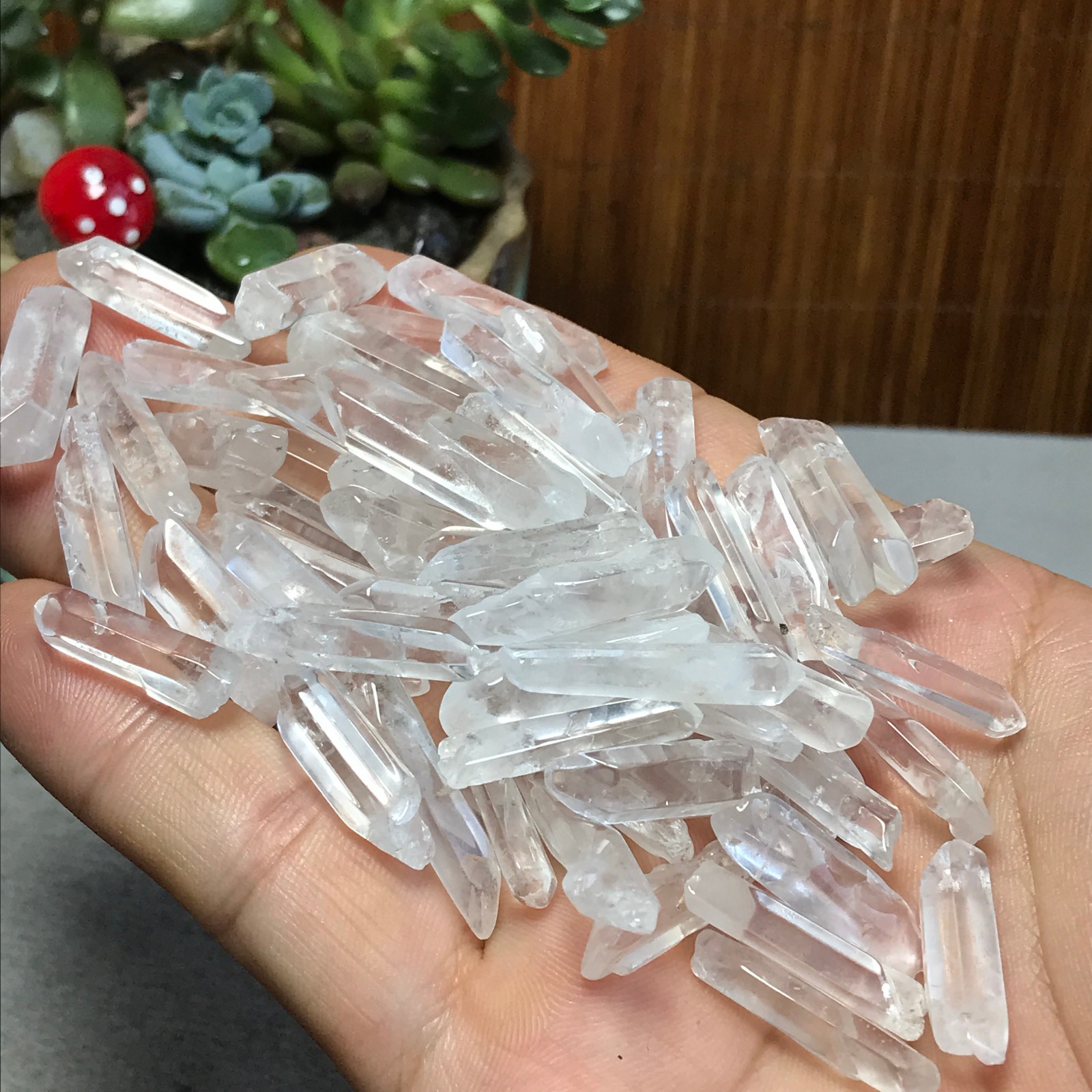 63Pcs Natural clear white quartz Crystal gemstone Specimen 62g A6913