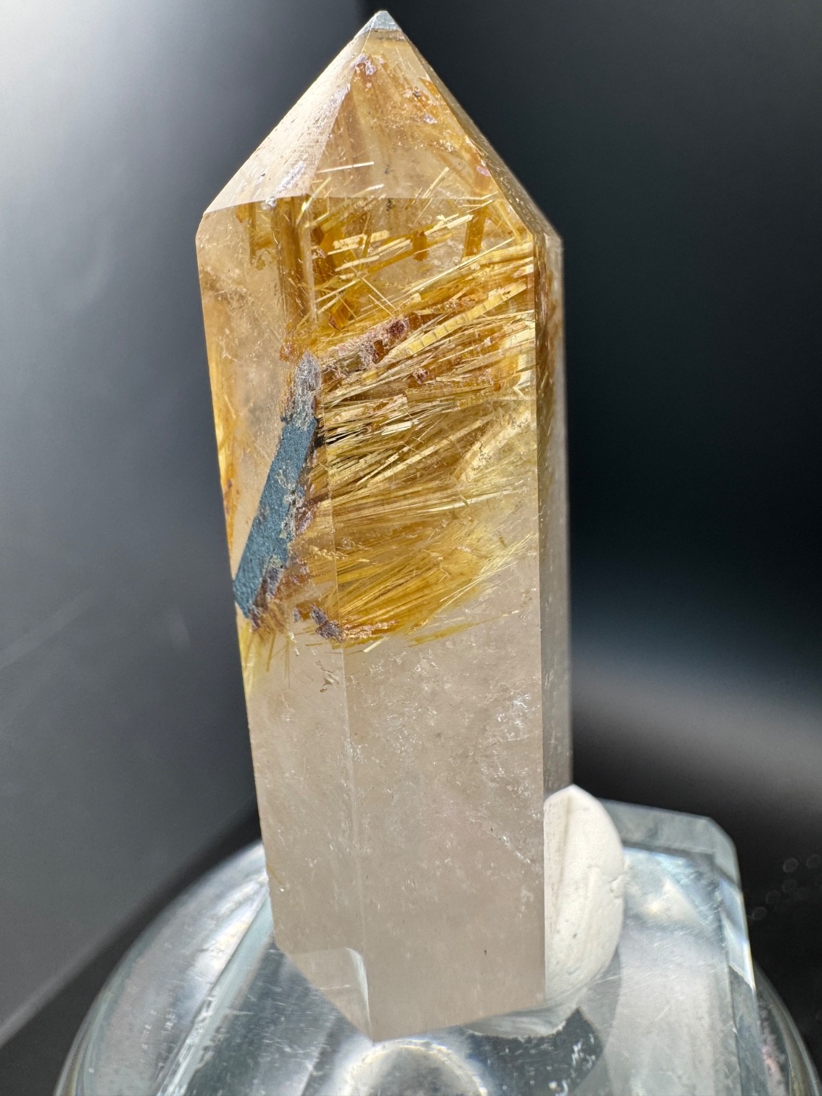 6690 Gorgeous Polished Quartz Tower with Golden Rutile Brazil 25g