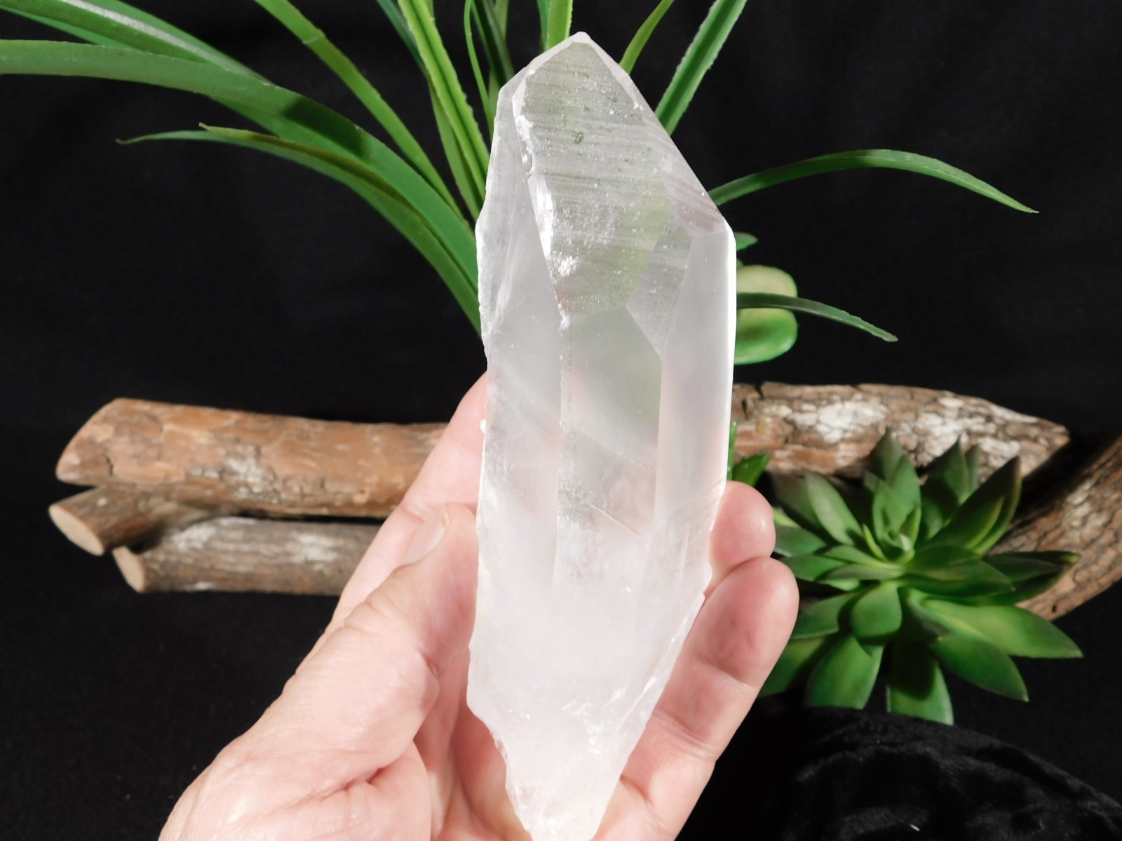 Big! Semi Translucent LEMURIAN Quartz Crystal From Brazil 443gr