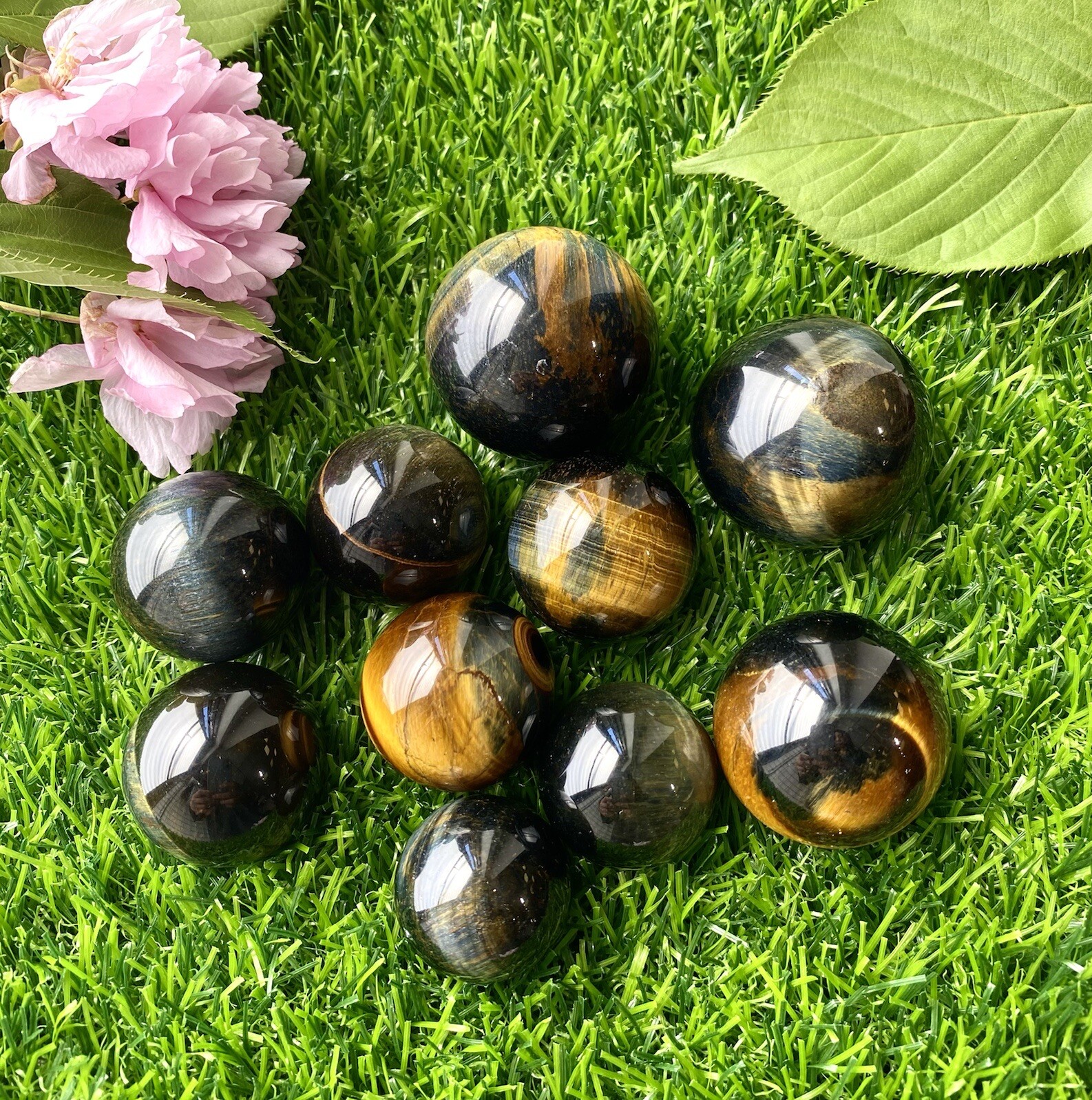 Wholesale Lot 1 Lb Natural Blue Tiger Eye Spheres Crystal Ball Energy Healing