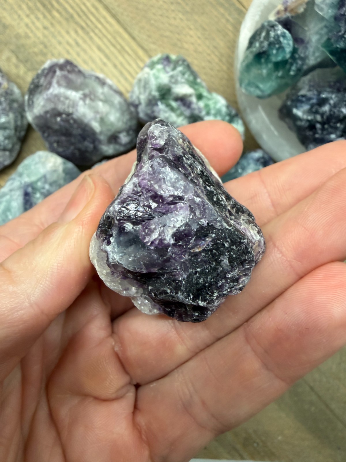 Rainbow Fluorite Rough Stones Bulk 1 lb Natural Raw Crystals Healing Meditation