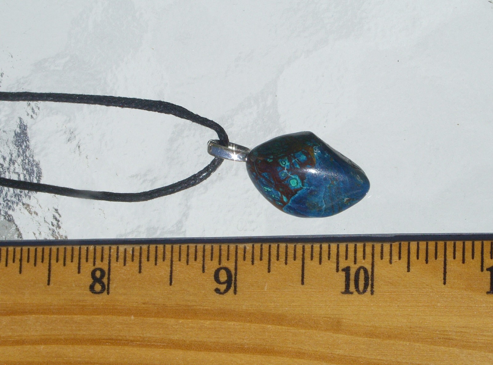 Natural Shattuckite Free Form Stone Crystal Pendant Necklace