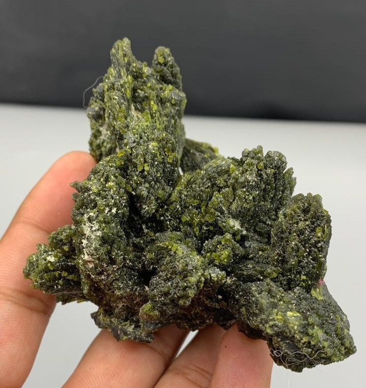 Natural Green Epidote with Feldspar Crystal Specimen 189.7 Grams | Rare Mineral
