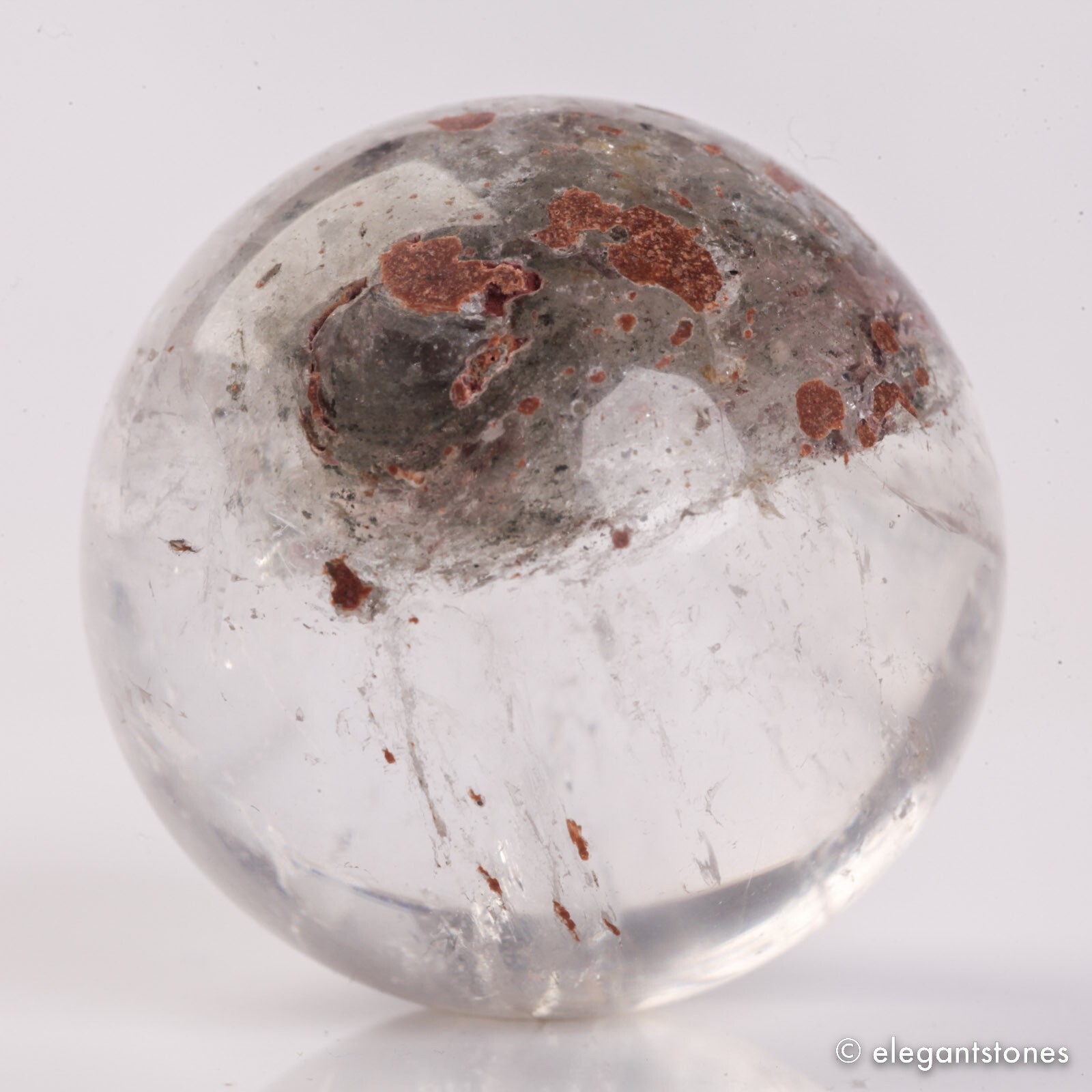 61g35mm Natural Garden/Phantom/Ghost/Lodolite Quartz Crystal Sphere Healing Ball