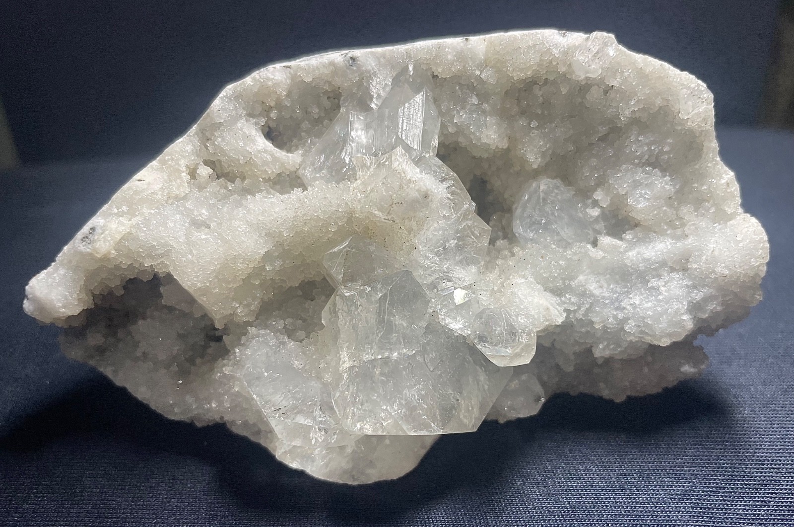 Natural cluster Apophyllite crystal in coral spiceman 221 gr 11x6x3. 5 cm