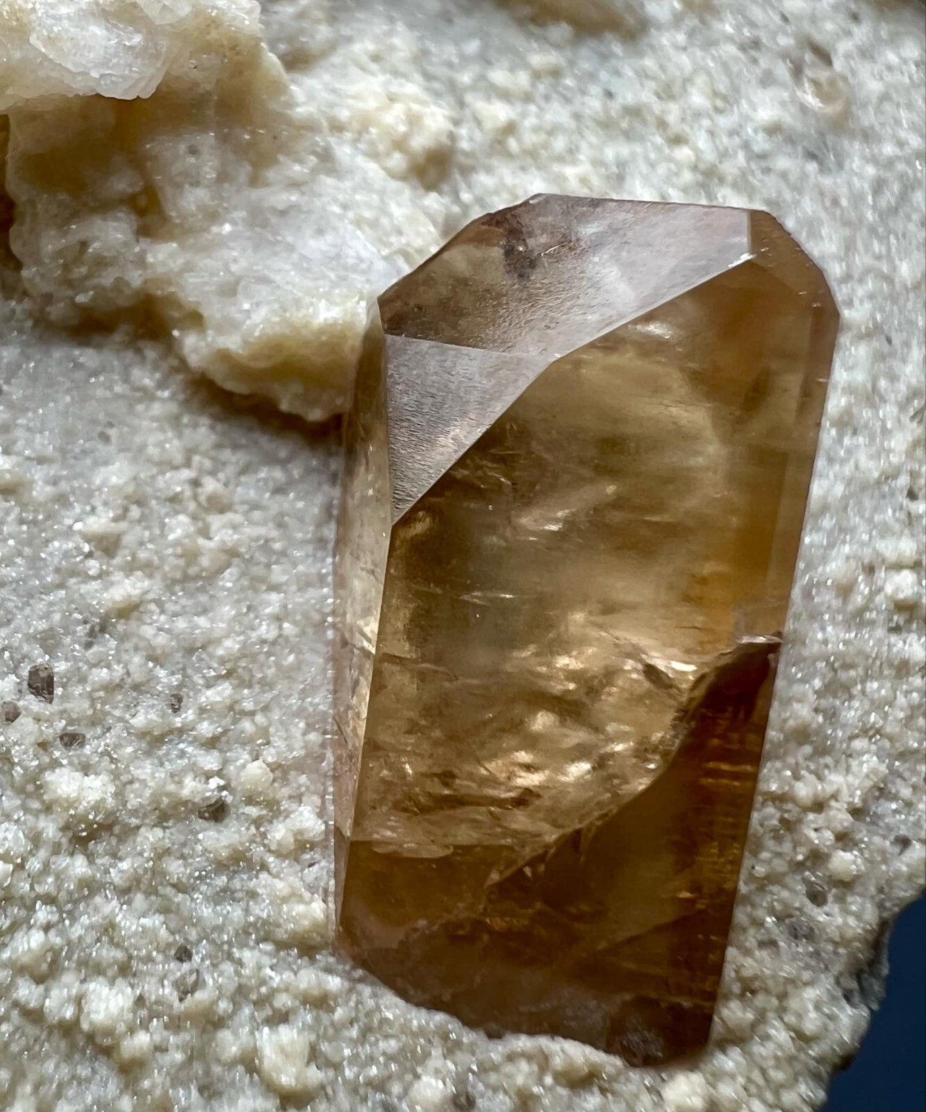 305 Gram Full Terminated Eye Clean Honey Topaz Crystal, Albite On Matrix @PAK