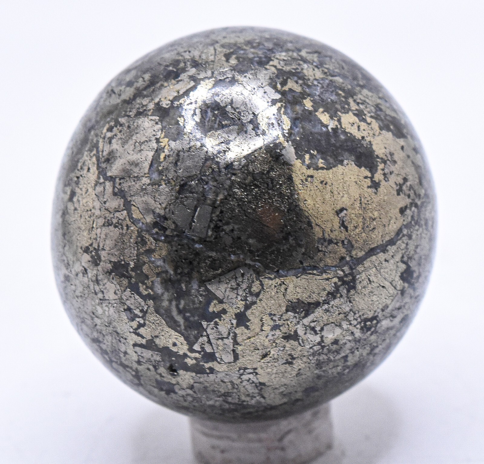 41mm 155g Chalcopyrite w/ Inclusions Sphere Polished Sparkling Mineral Ball Peru
