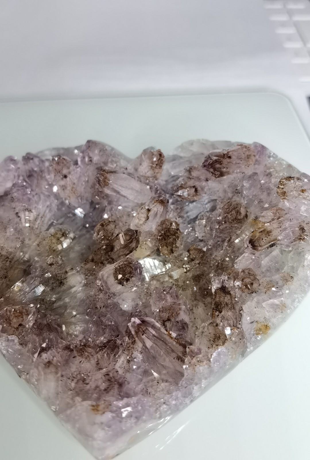303g Natural Brazil Galaxy Amethyst colorful flicker Crystal 11 x 9×3cm