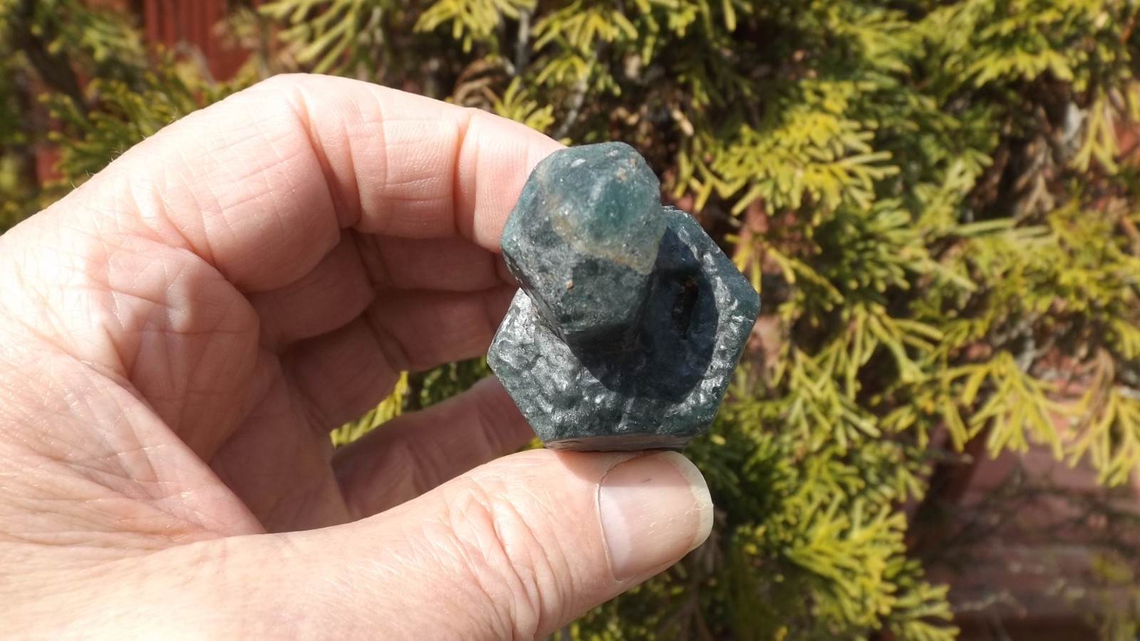 PEACOCK BLUE APATITE CRYSTAL 3″in – 510 carat DOUBLE TERMINATED NATURAL SCEPTER
