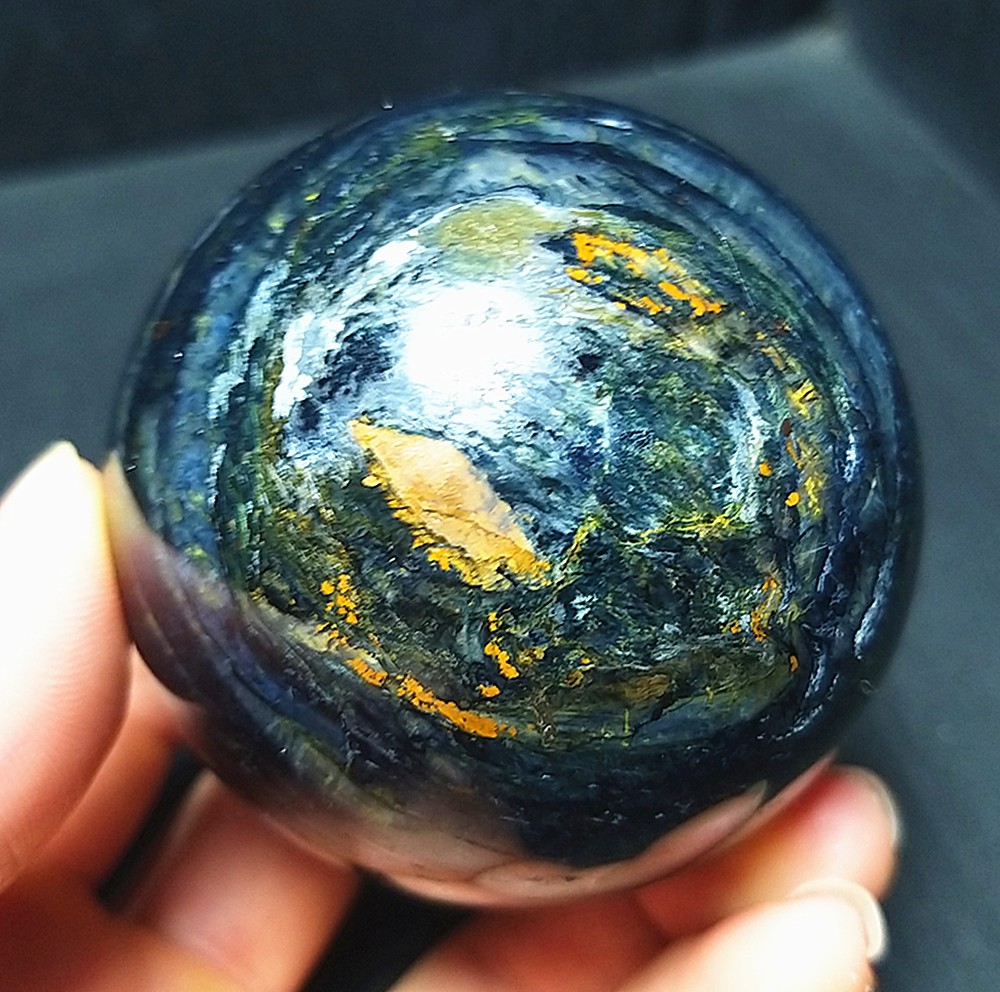 RARE 355G Natural Namibia ” Pietersite” Gemstone Sphere Ball Healing a457