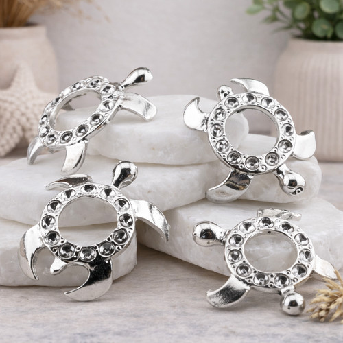Silver Plated Alloy Turtle Sphere Stand Crystal Display Holder Spiritual Decor