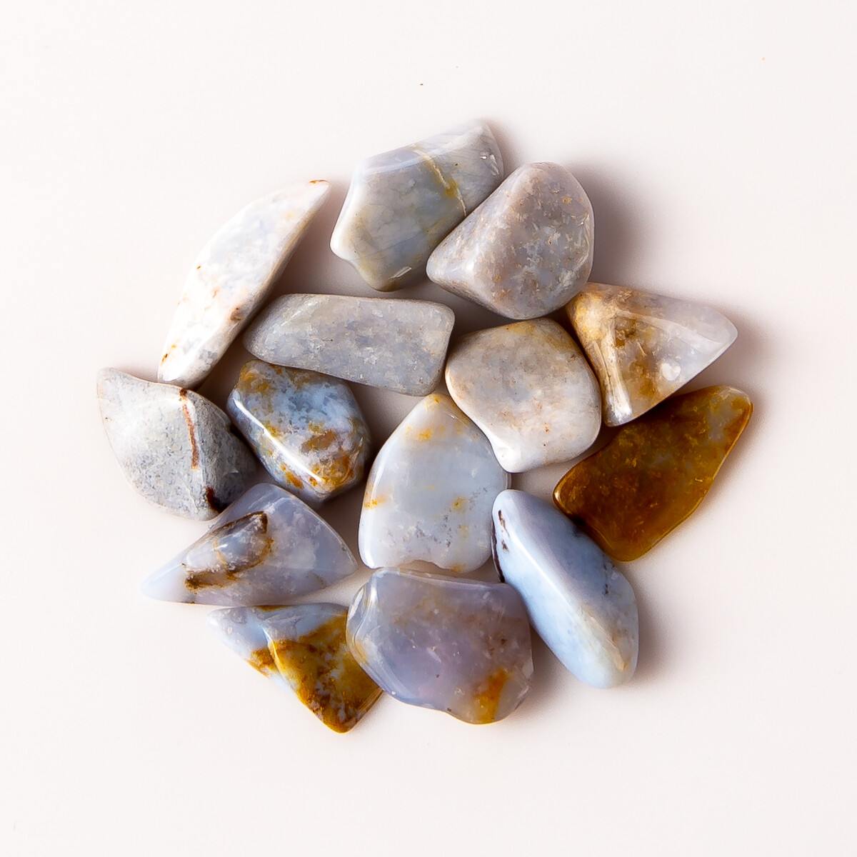 25g Tumbled Blue Chalcedony Gemstone Crystals 10-20 Stones Rocks Gems Healing