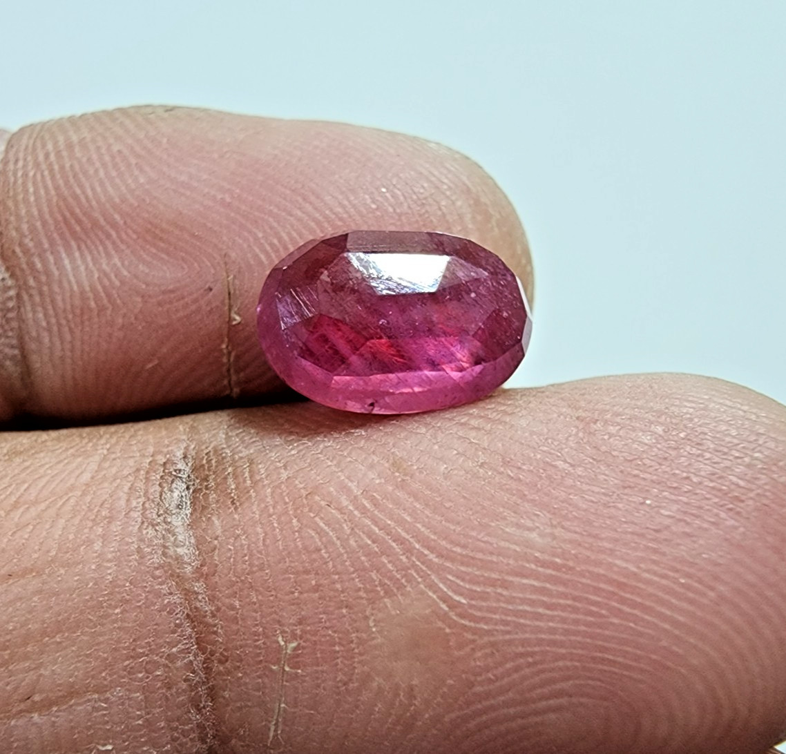 4.20 Crt Awesome Rare Blood Red Ruby Faceted Oval Cut Gemstone Jewelry For Ring