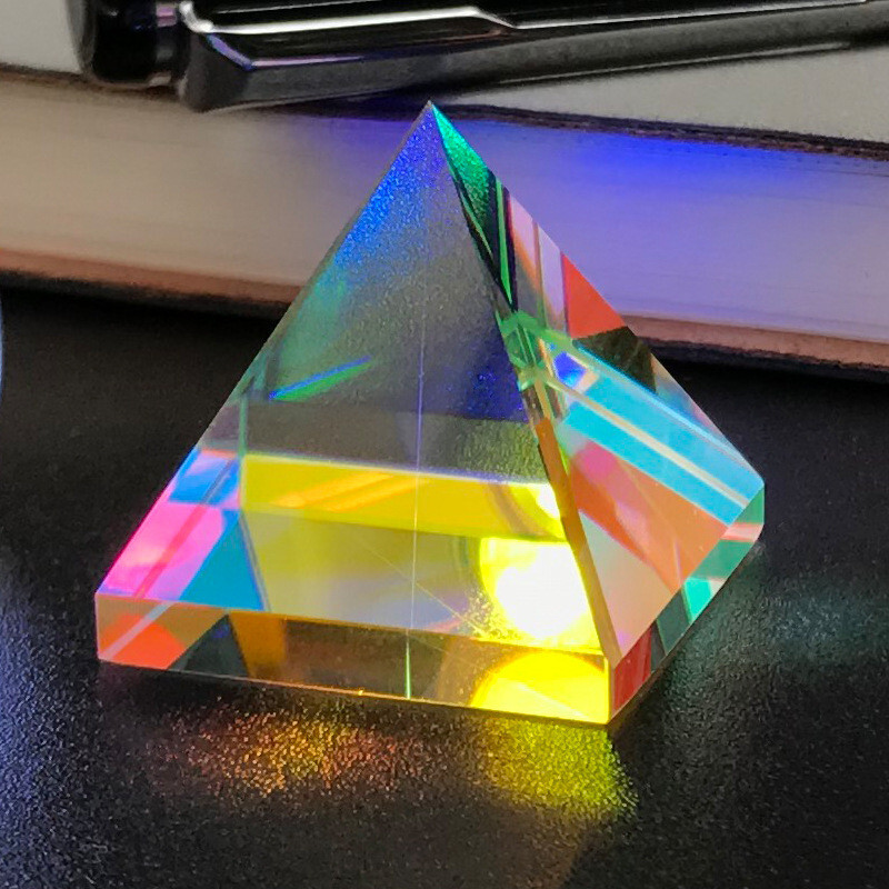 Pyramid Prism for Photography Color Diamond Pentahedron X-Cube Prism Decoration