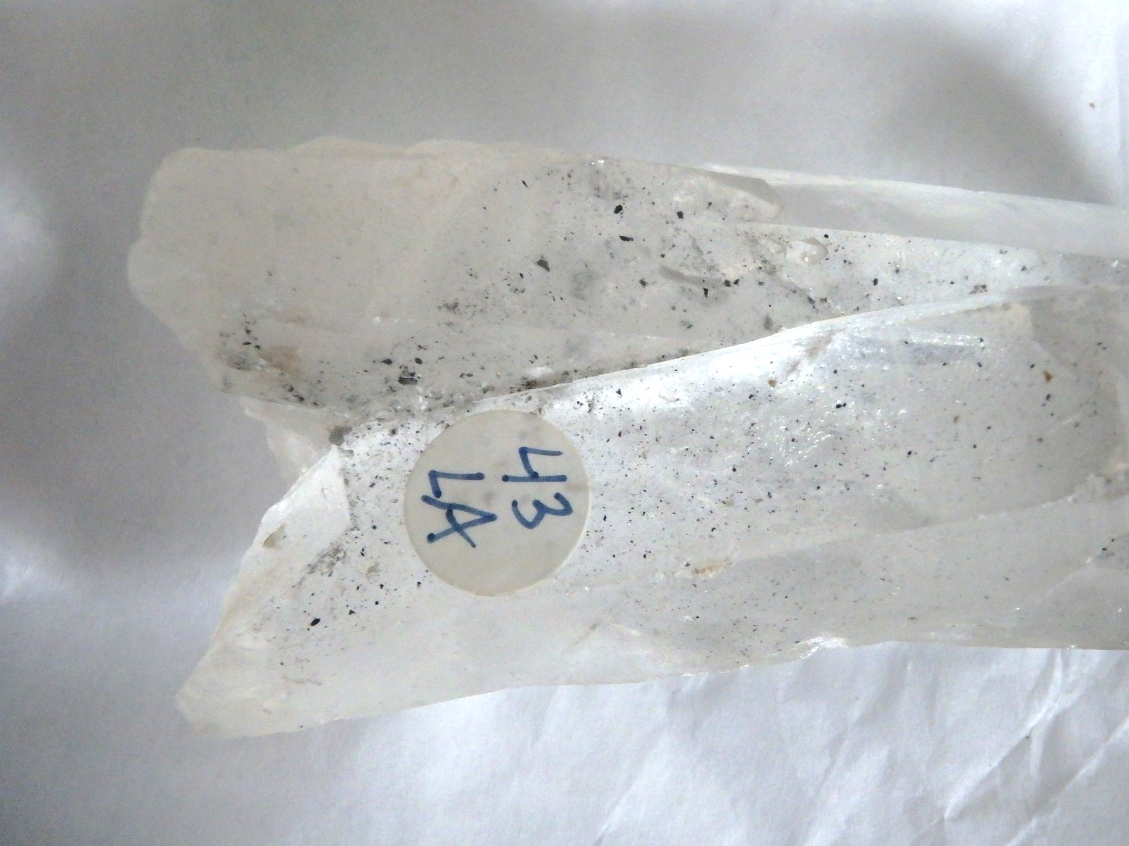 Crystal Twin Quartz Point $43 All Natural with Key Etchings 204.8 grams Rocket
