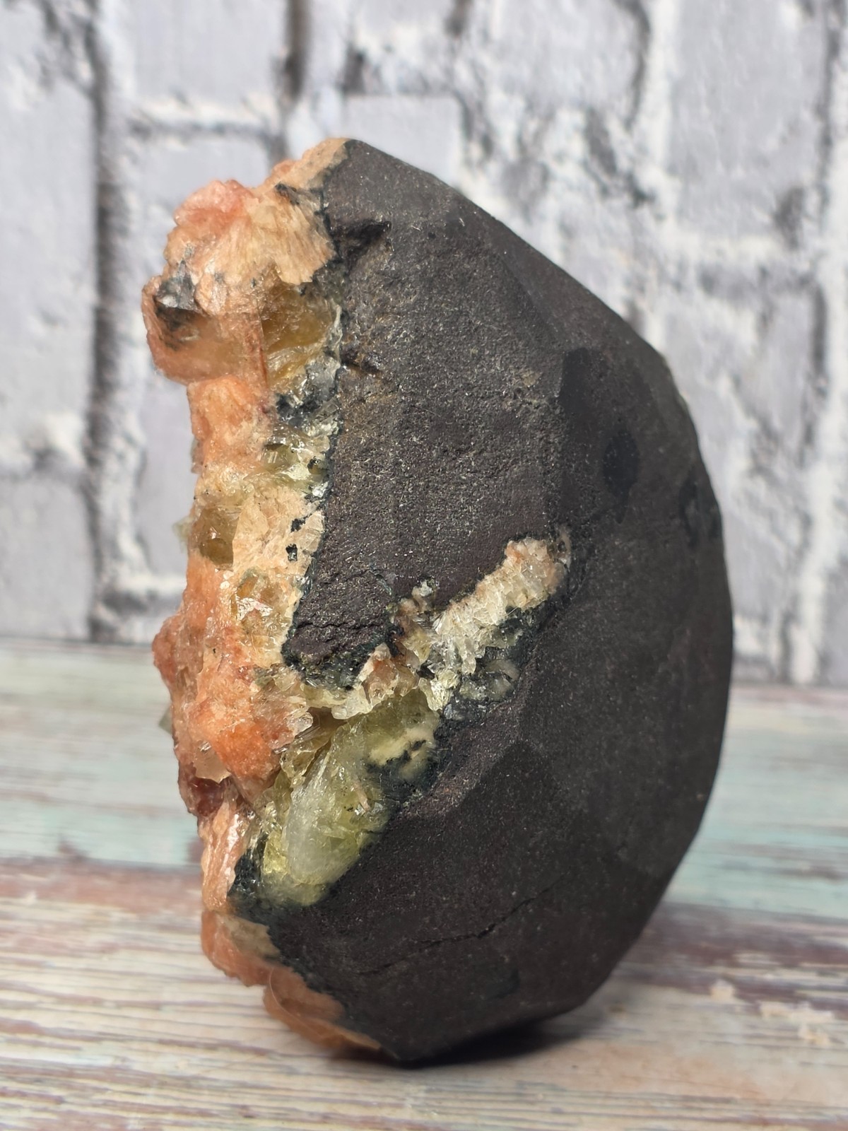 Natural Chocolate Calcite Crystal Cluster on Matrix India 605g Display Specimen
