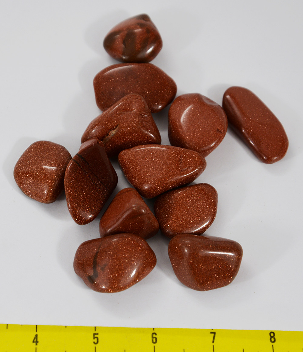 GOLDSTONE gold. size XL (1-1/4 to 2″) polished gold stone 1/2 pound