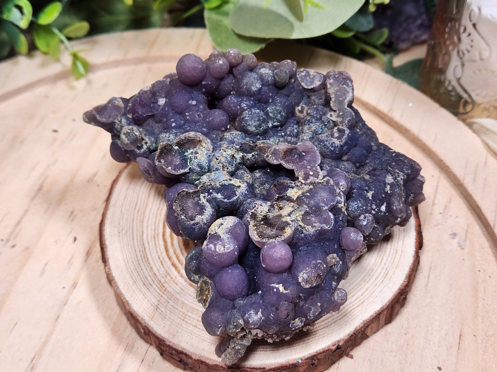 236g Large Purple Grape Agate Crystal Cluster, Botryoidal Chalcedony, INDONESIA