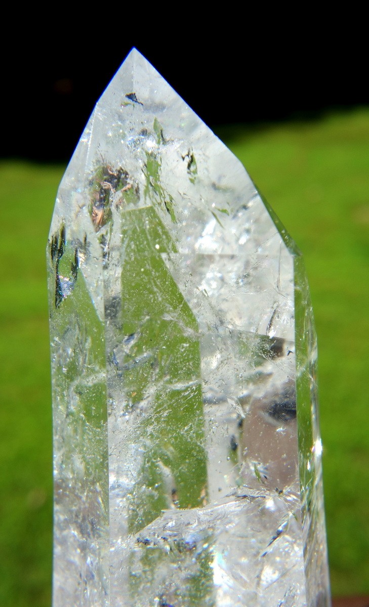 Lemurian Quartz Channeling Crystal with Rainbows Polished