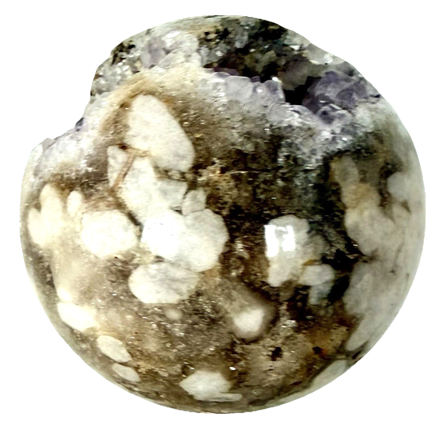 966mm Pink Amethyst Cluster Flower Agate Sphere UV Reactive