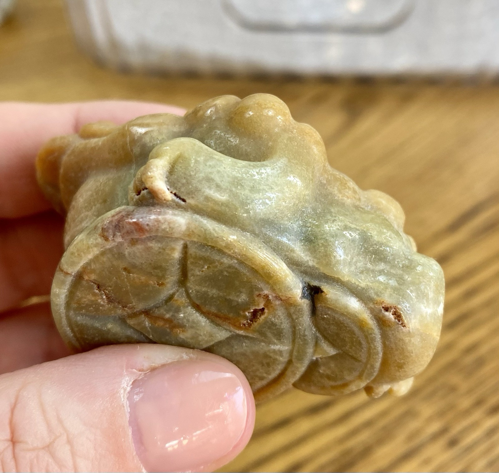 Crystal Caribbean Calcite 3 Leg Money Toad Frog Coin Shui Prosperity 102g (8)