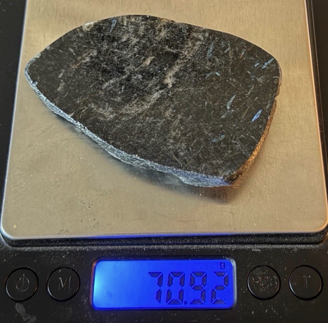 Nuummite Crystal Finland, Genuine Sorcerer’s Stone, Iridescent Stone, 70.92g