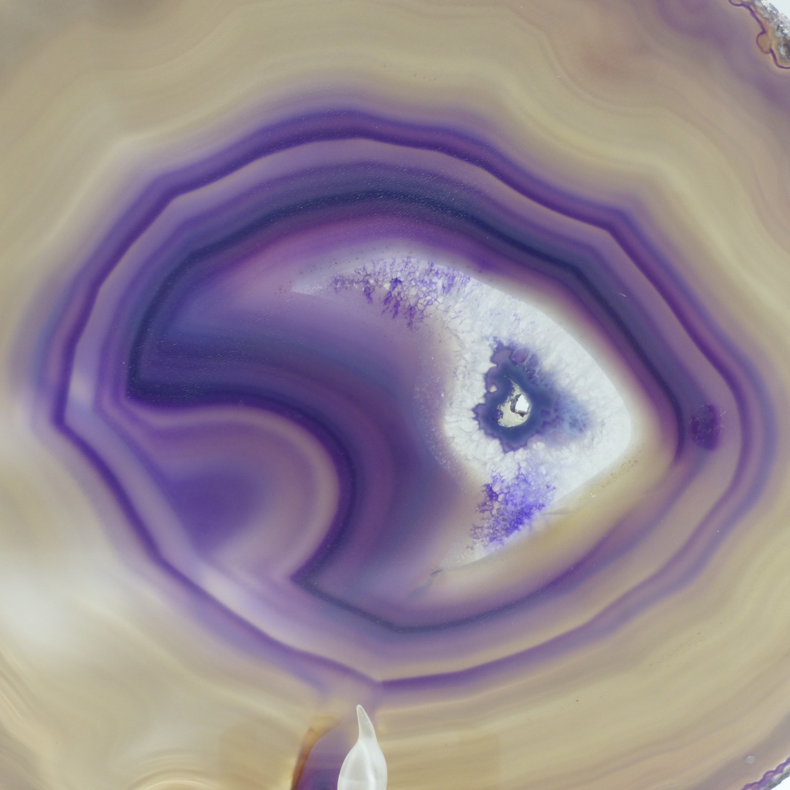 Large Agate Crystal Slice Purple Banded Candle Night/ Tea Light Stand Holder