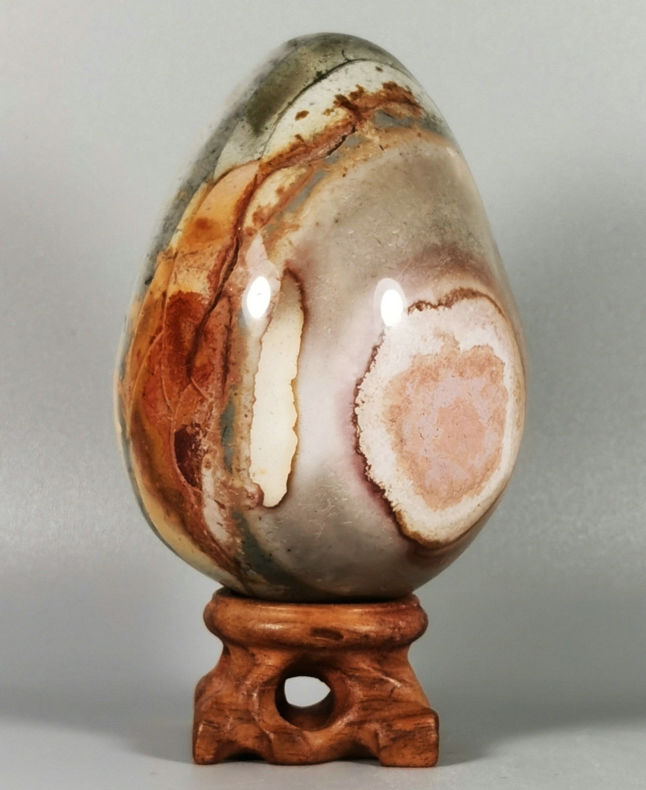 Rare Polished Polychrome Jasper Egg Reiki Stone Healing