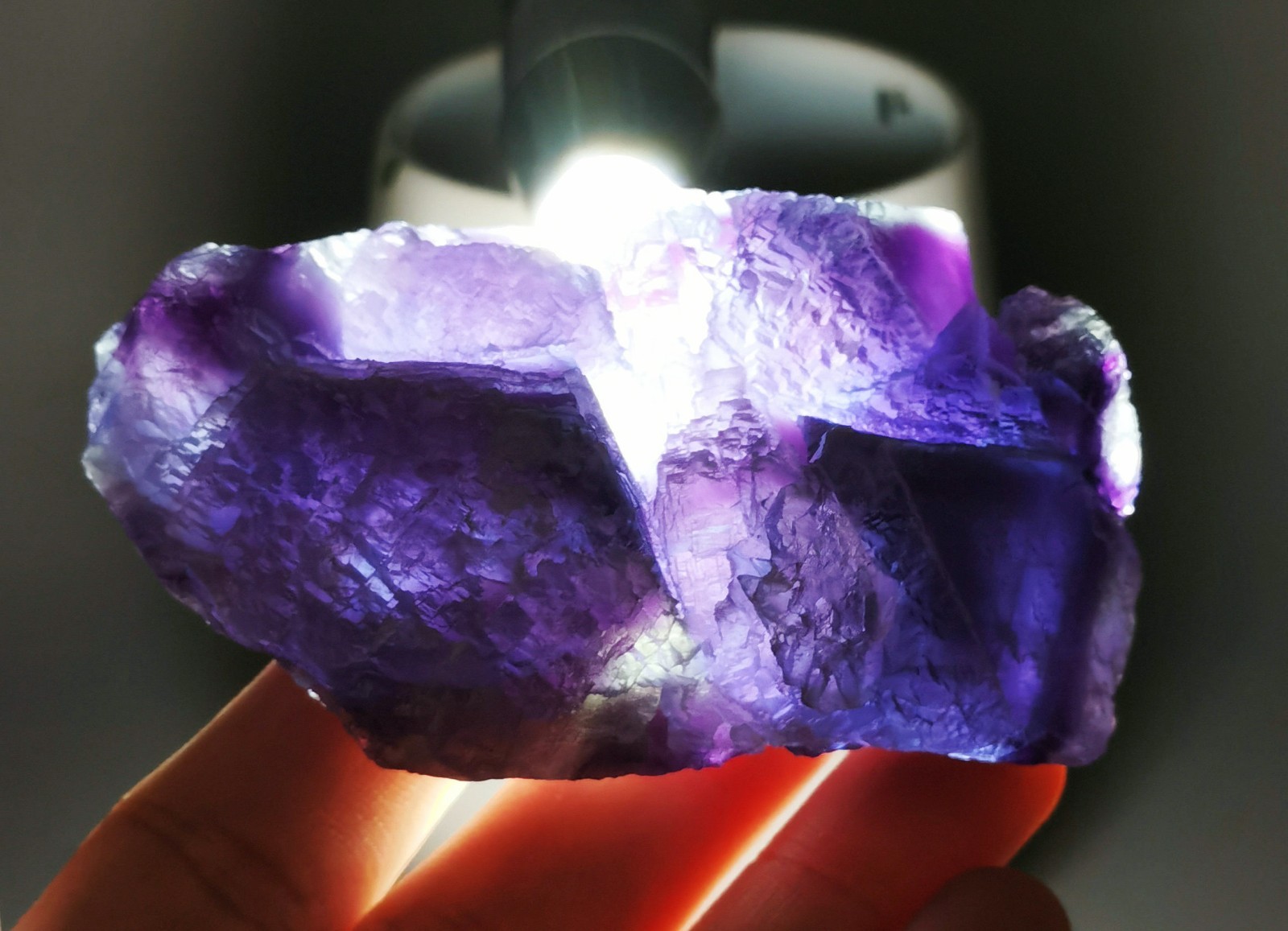 Rare Natural Purple Green Octagonal Fluorite Mineral Specimen China