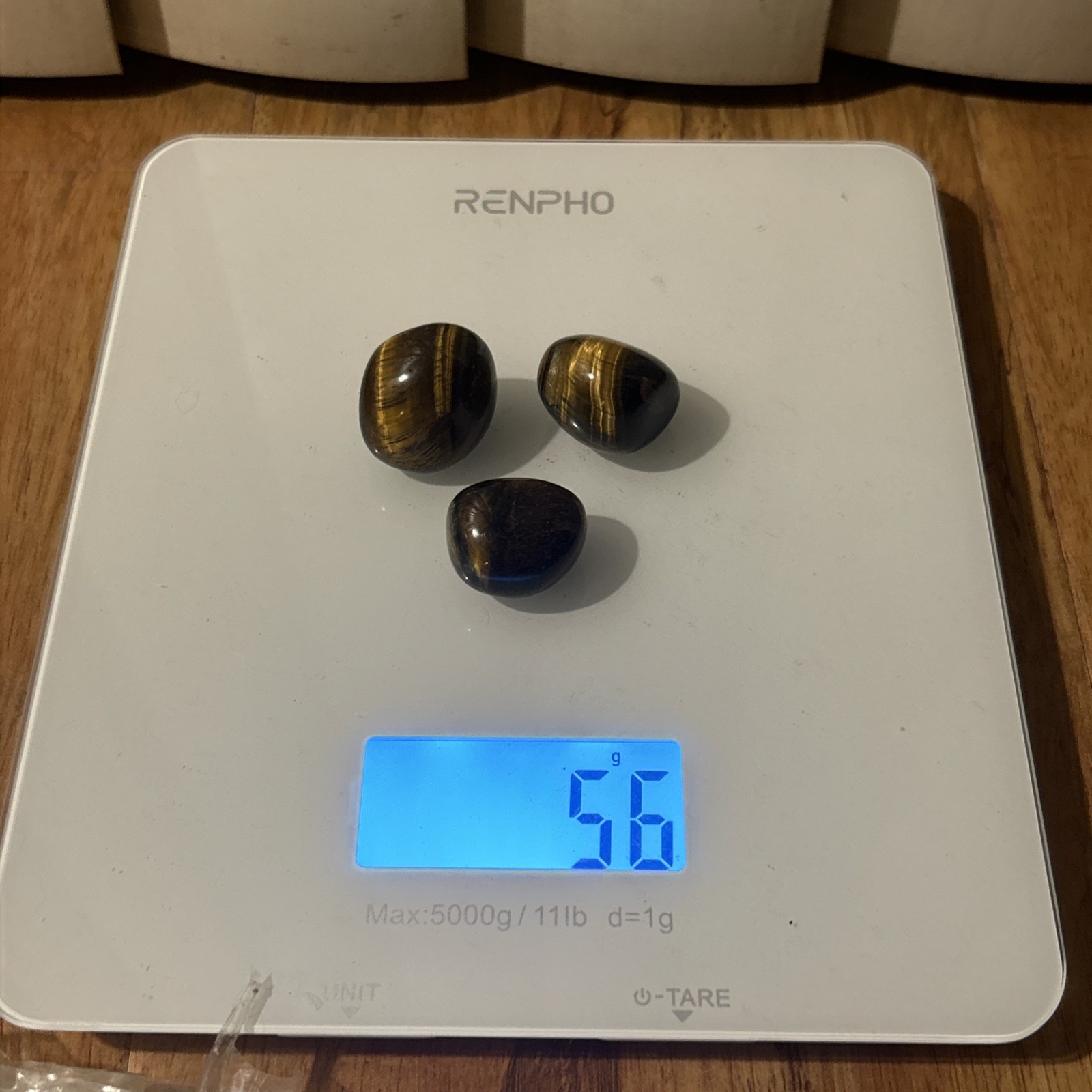 3 count- Tumbled Tigers Eye Crystal Stones, 0.5”- 1”, Golden Tiger’s Eye