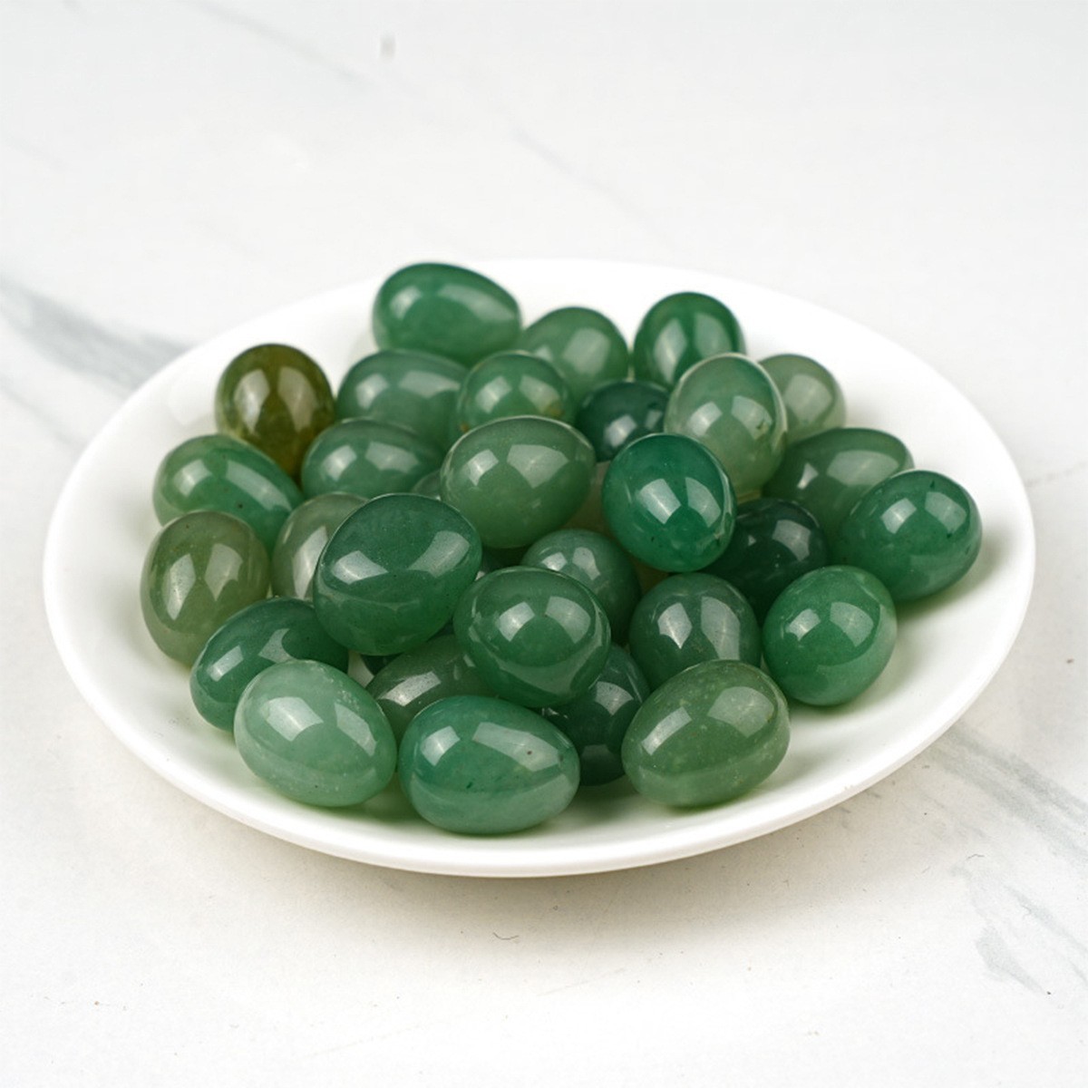 Natural Green Aventurine Mini Egg Tumbled Stone Palm Worry Stone Heart Chakra