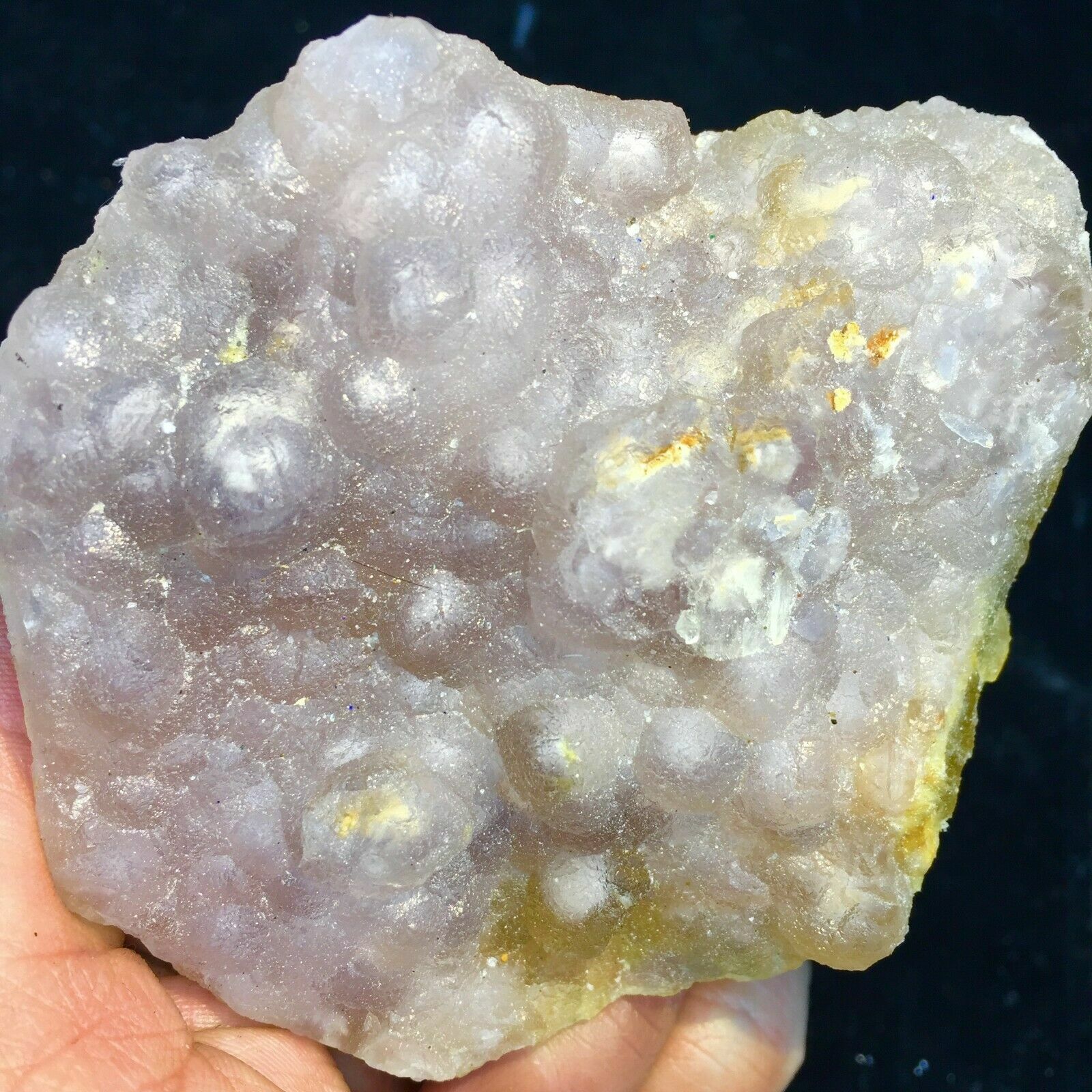 200g Natural Shiny Pyrite Based on the Purple Spherical Fluorite Crystal