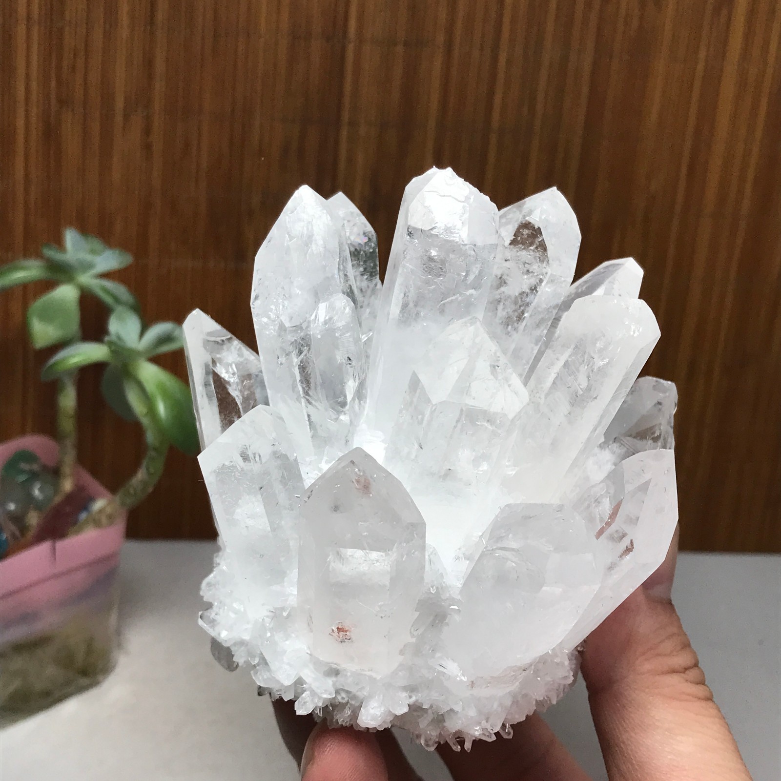 94mm Natural white quartz Crystal ore Silicon Crystal Cluster 540g A1827