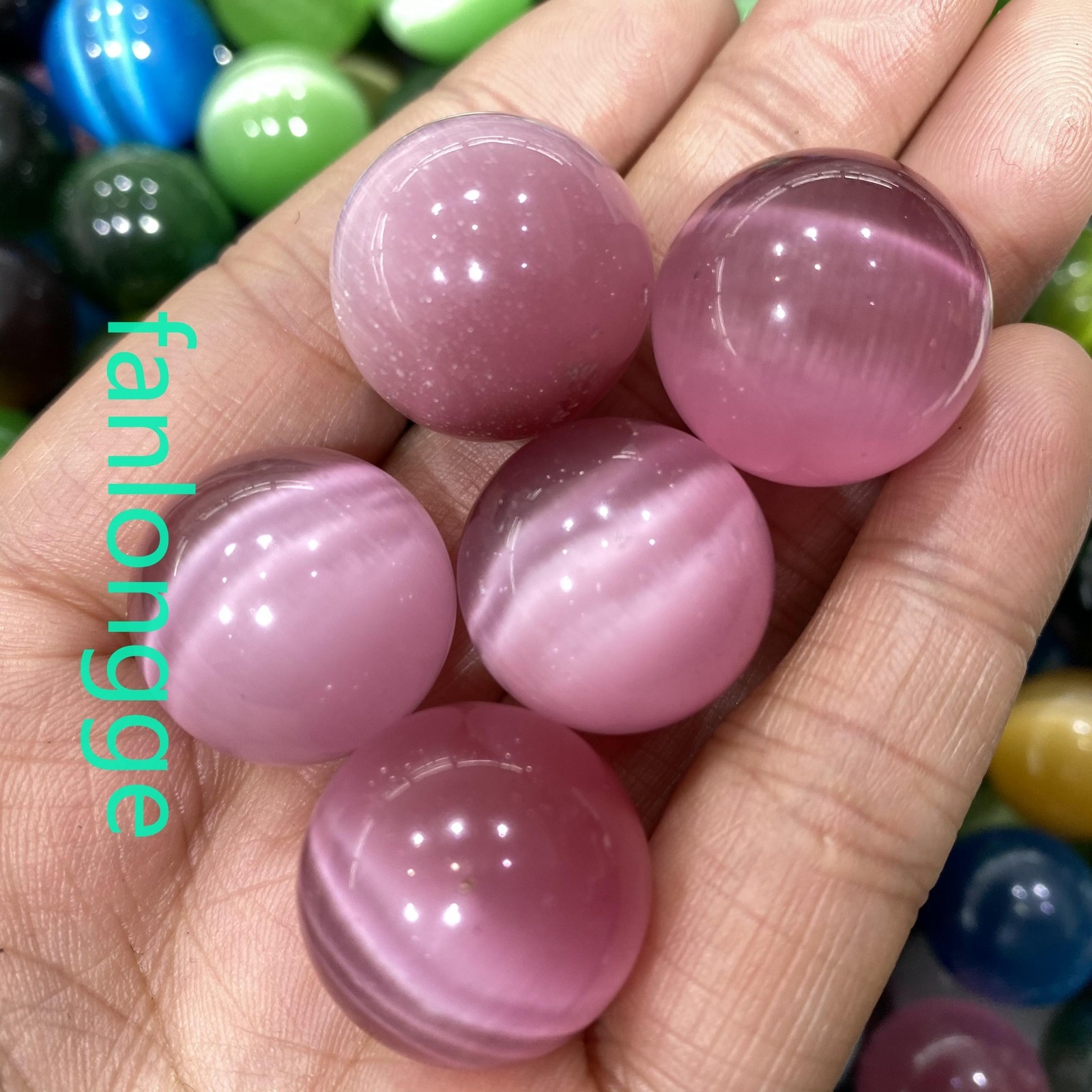5pc Wholesale Cat’s eye Ball Quartz Crystal Sphere Gem Healing 20mm