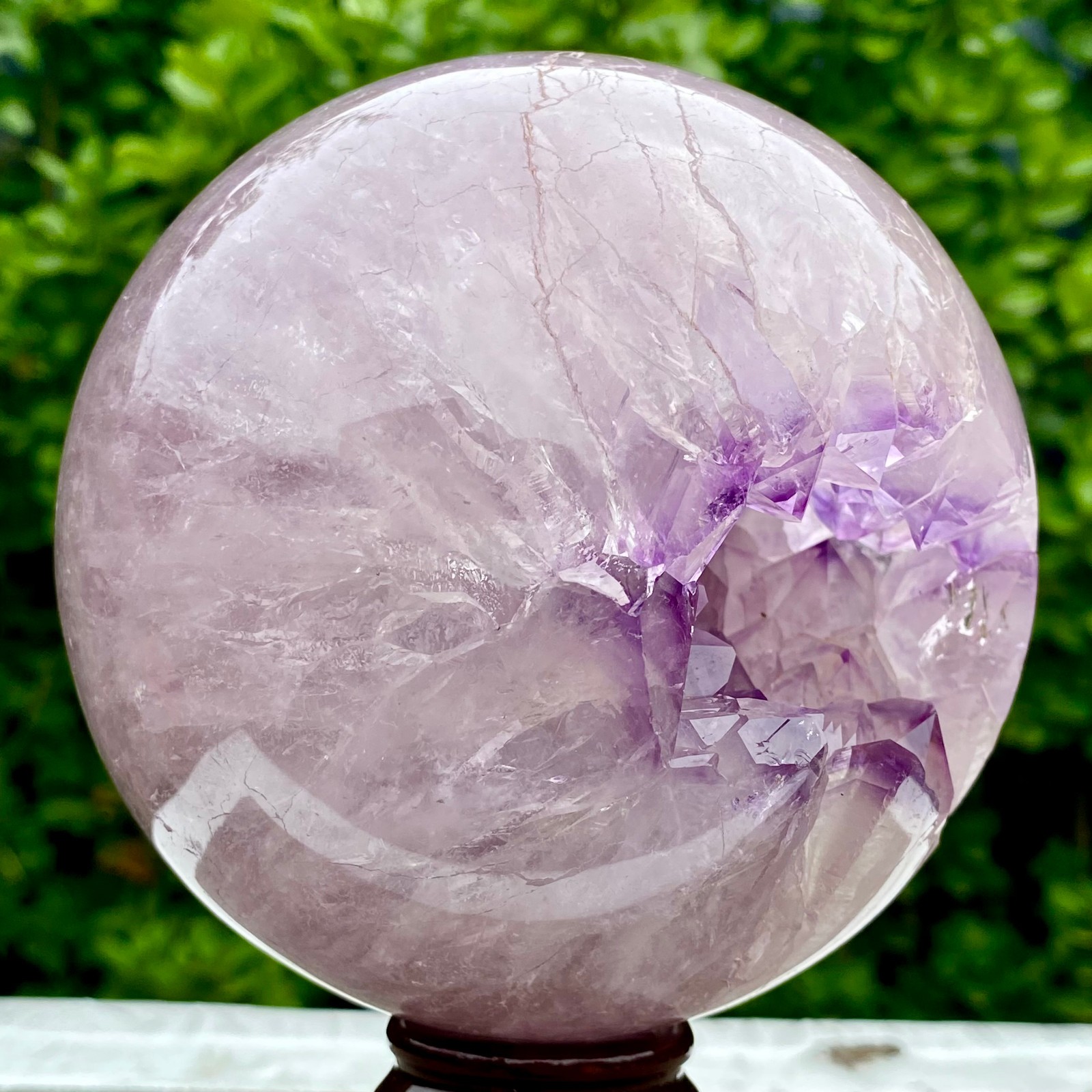 4.4LB Amethyst Agate Sphere Polished Healing Crystal Ball Home Feng Shui Ornam