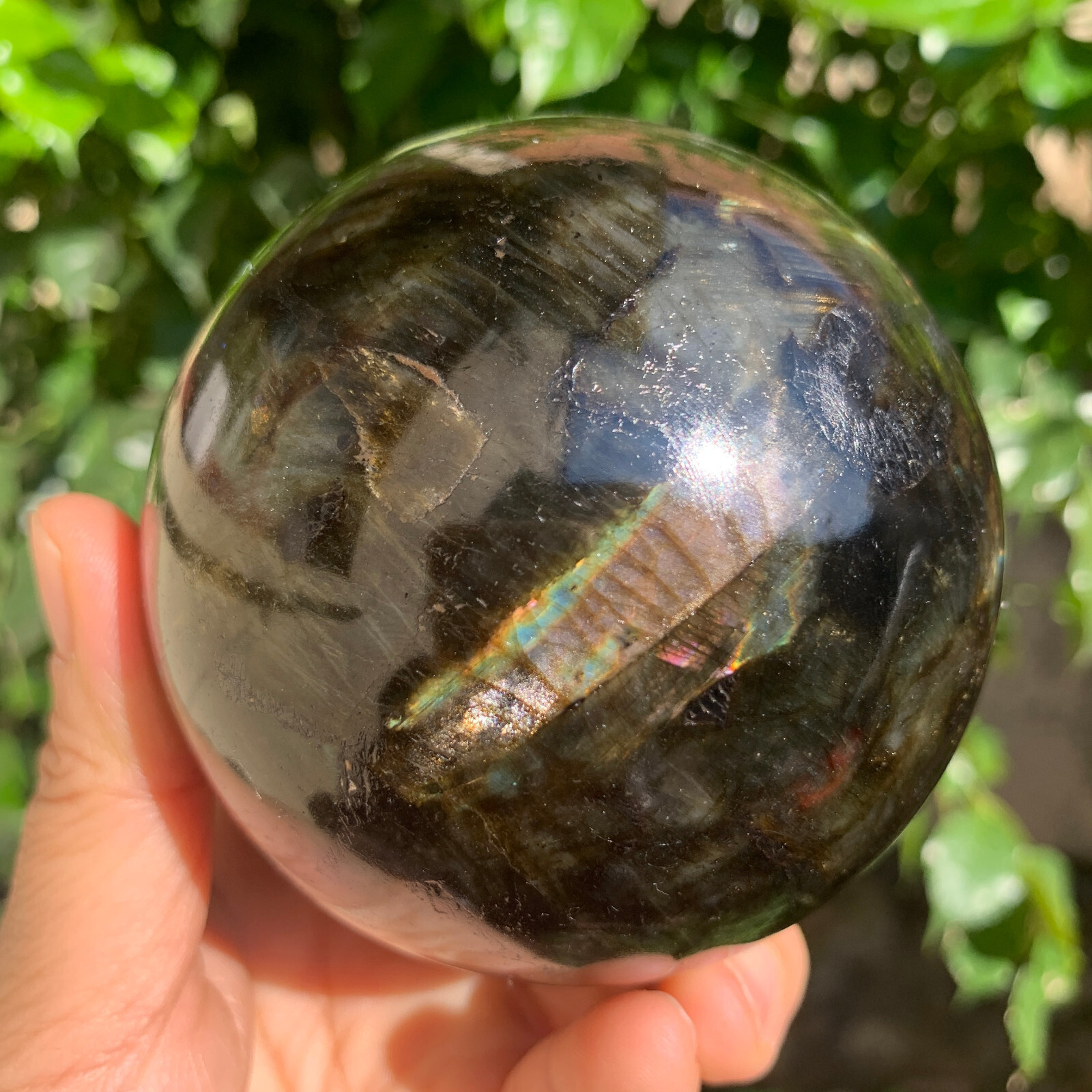 1.92LB Natural gorgeous Labrador ball quartz crystal stone specimen healing