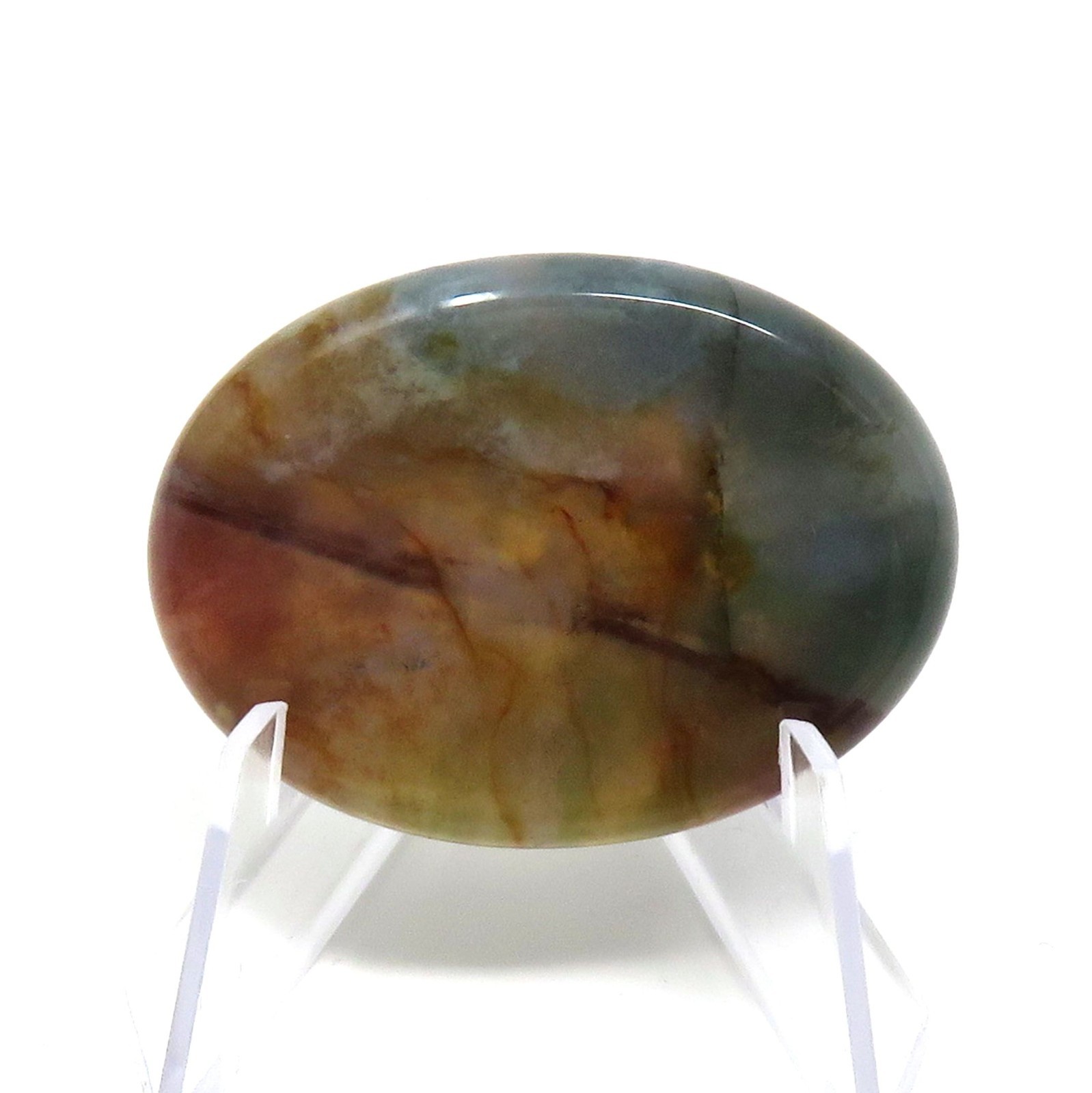 Indian Agate Worry Stone #1340 – 40mm x 30mm or 1.5″ x 1″ – 6mm Thick – Pocket
