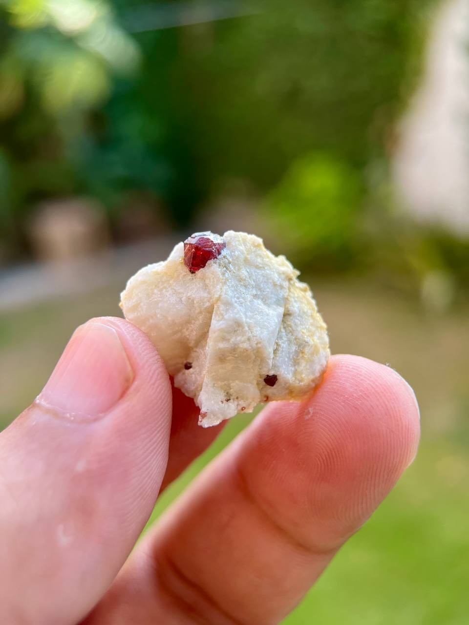 4.4 Gram Etched Deep Red Spessartine Garnet On Matrix From Skardu, Pakistan
