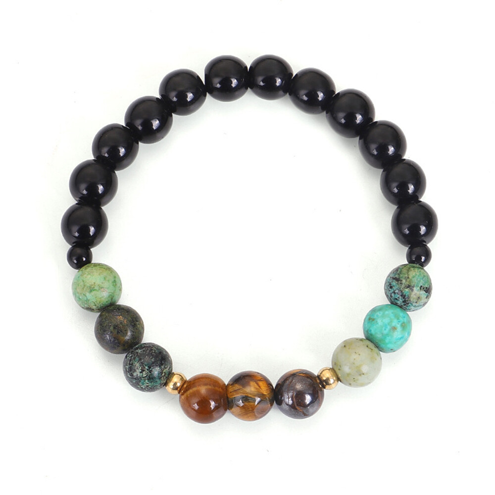 108 Mala Beads African Turquoise Obsidian Tiger’s Eye Tassel Necklace Bracelet