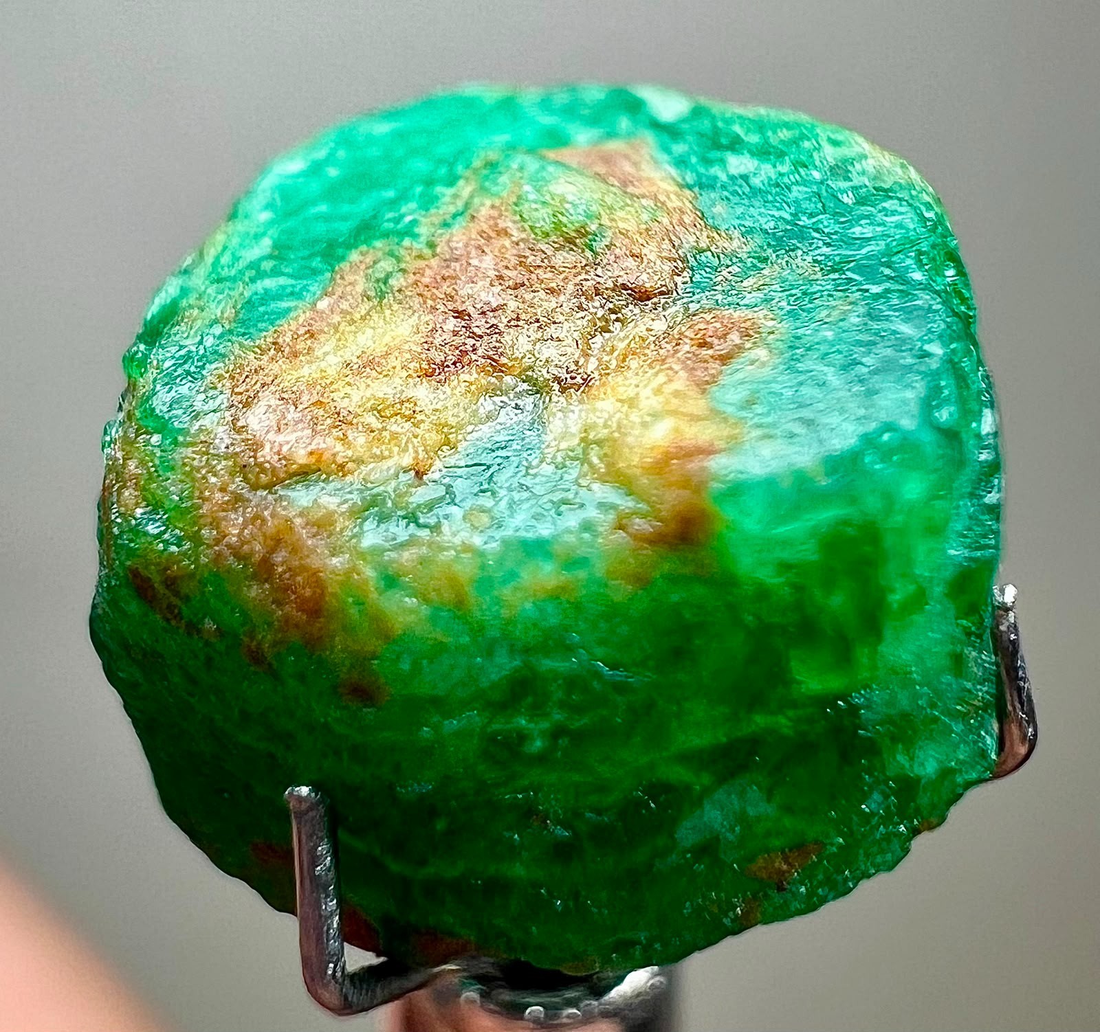 8 CT, Full Terminated Natural Top Green Emerald Huge Crystal From Swat Pakistan