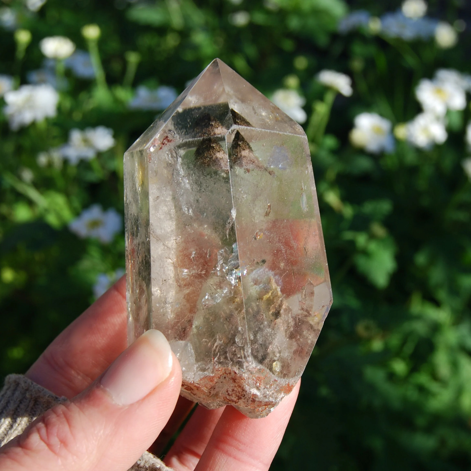 3in 176g Scenic Lodolite Garden Quartz Crystal Tower, Landscape Quartz, Brazil