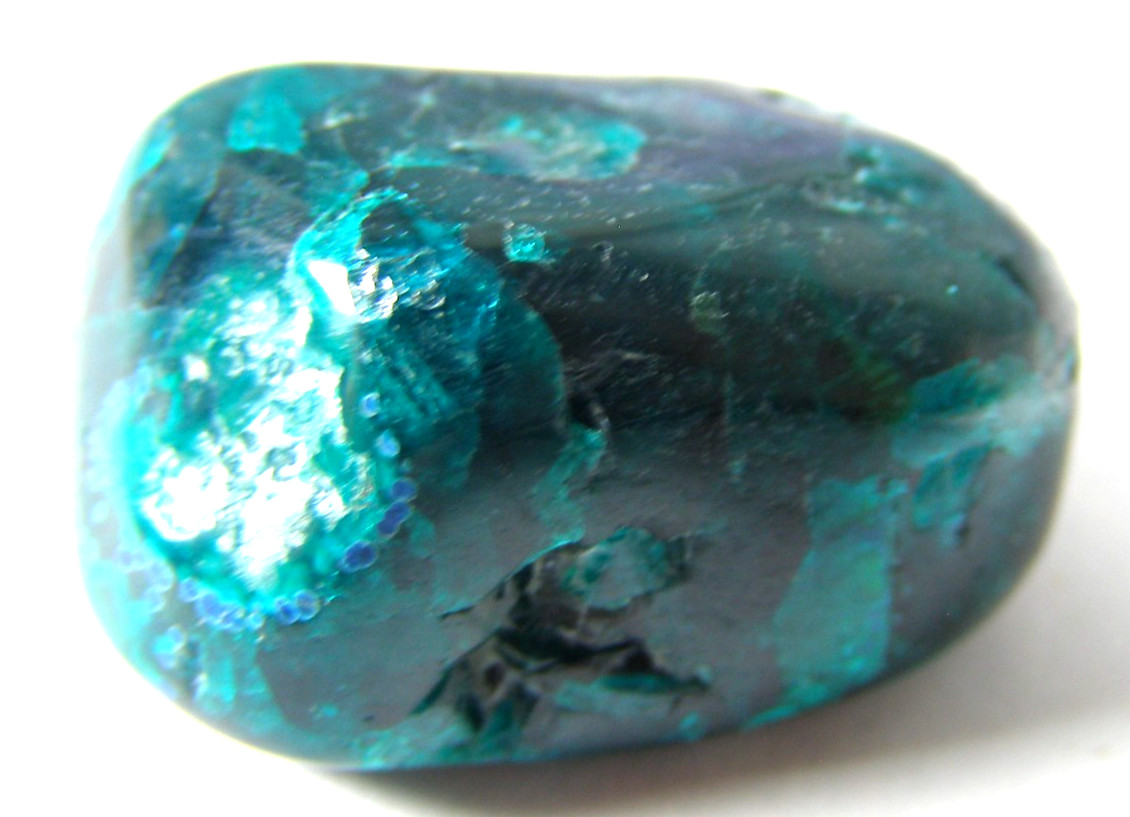 BEAUTIFUL RARE DIOPTASE TUMBLESTONE – 2.5 x 1.5 cms 12.41 gms #B