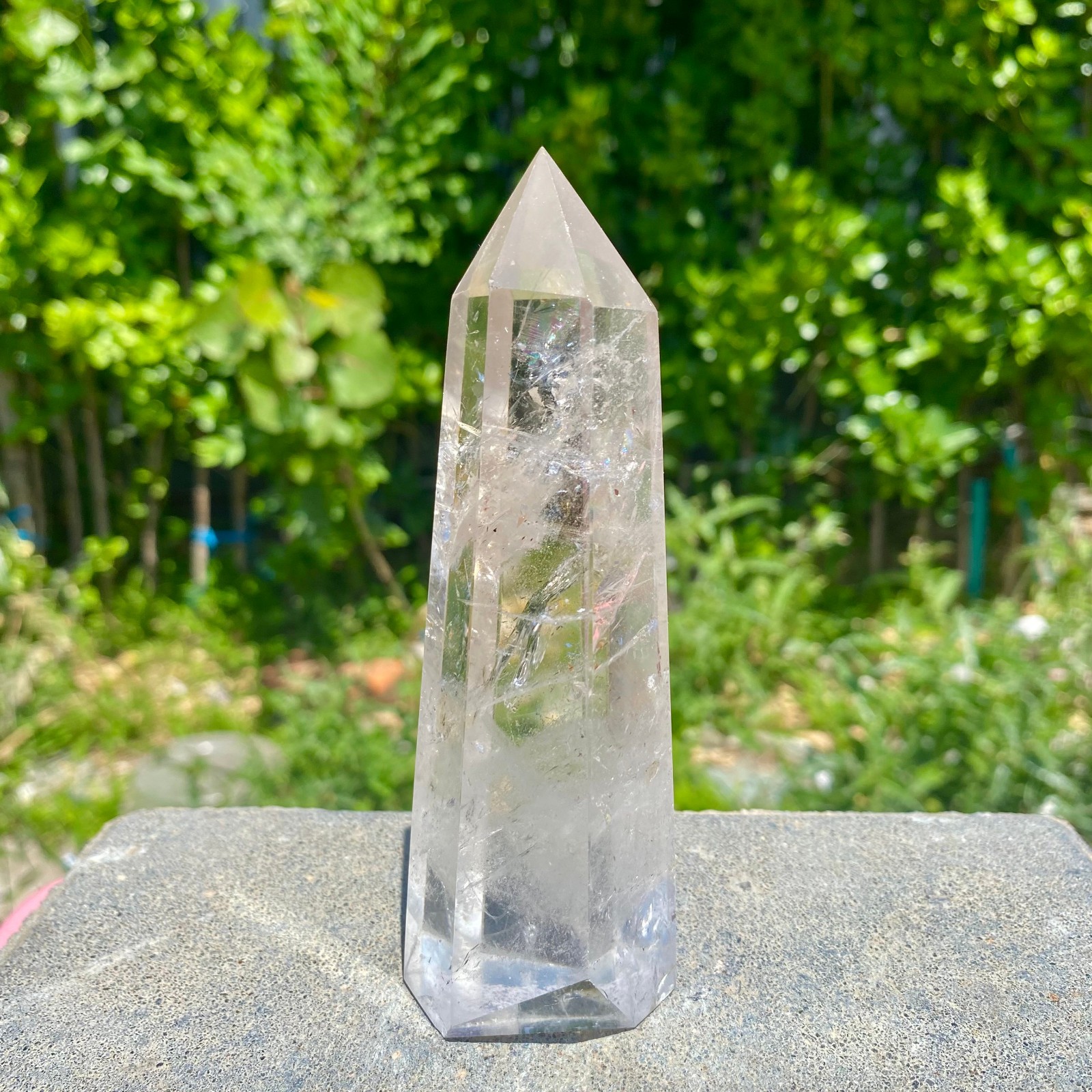 239G Natural Clear Quartz Crystal Point Healing Wand Polished Rock Crystal Reiki