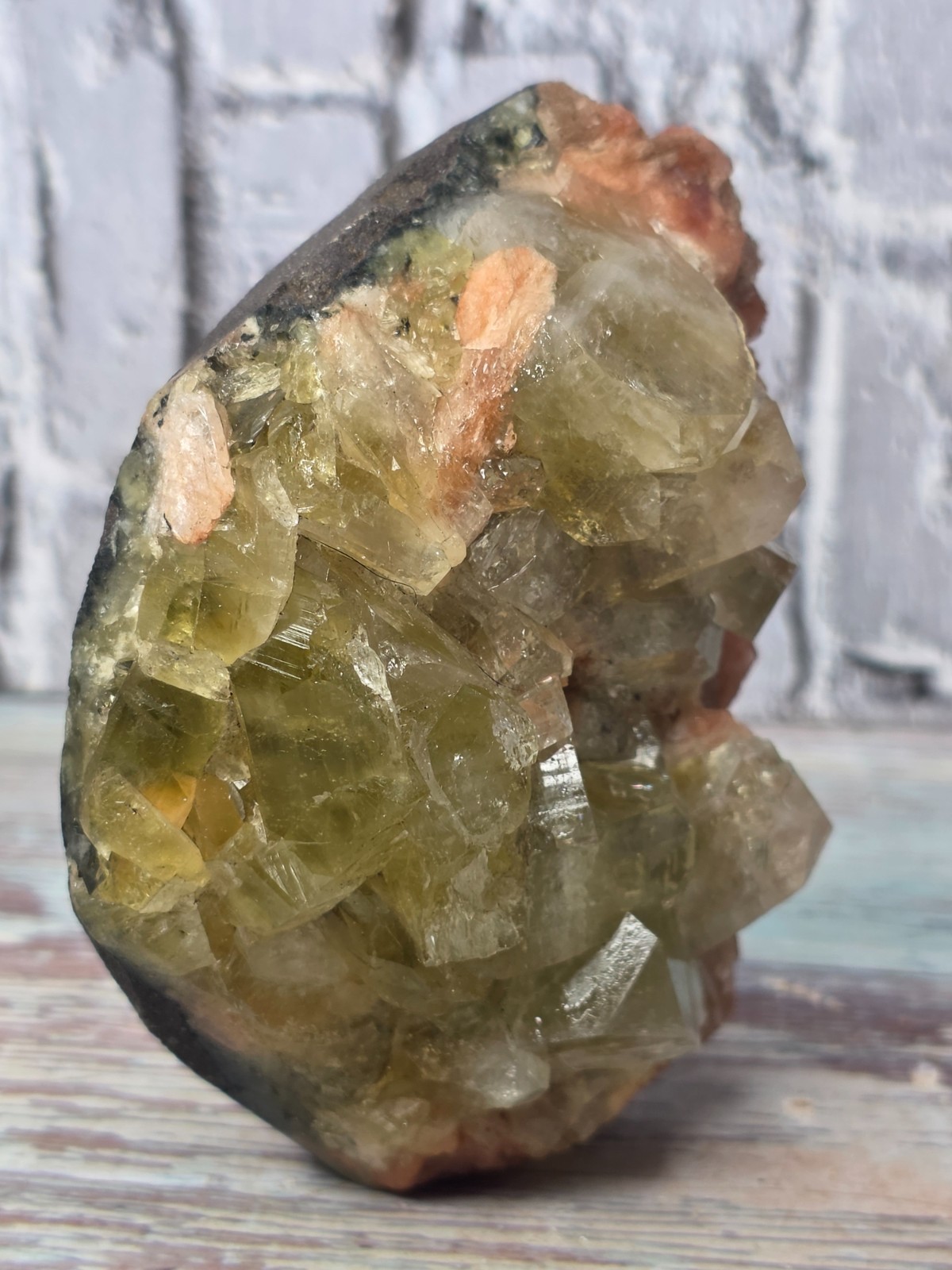 Natural Chocolate Calcite Crystal Cluster on Matrix India 605g Display Specimen