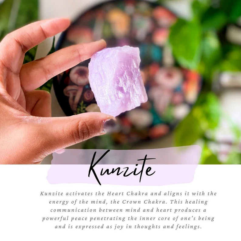 5 PCS Raw Rough Kunzite Stone Purple Crystal Healing Energy Mineral Specimen
