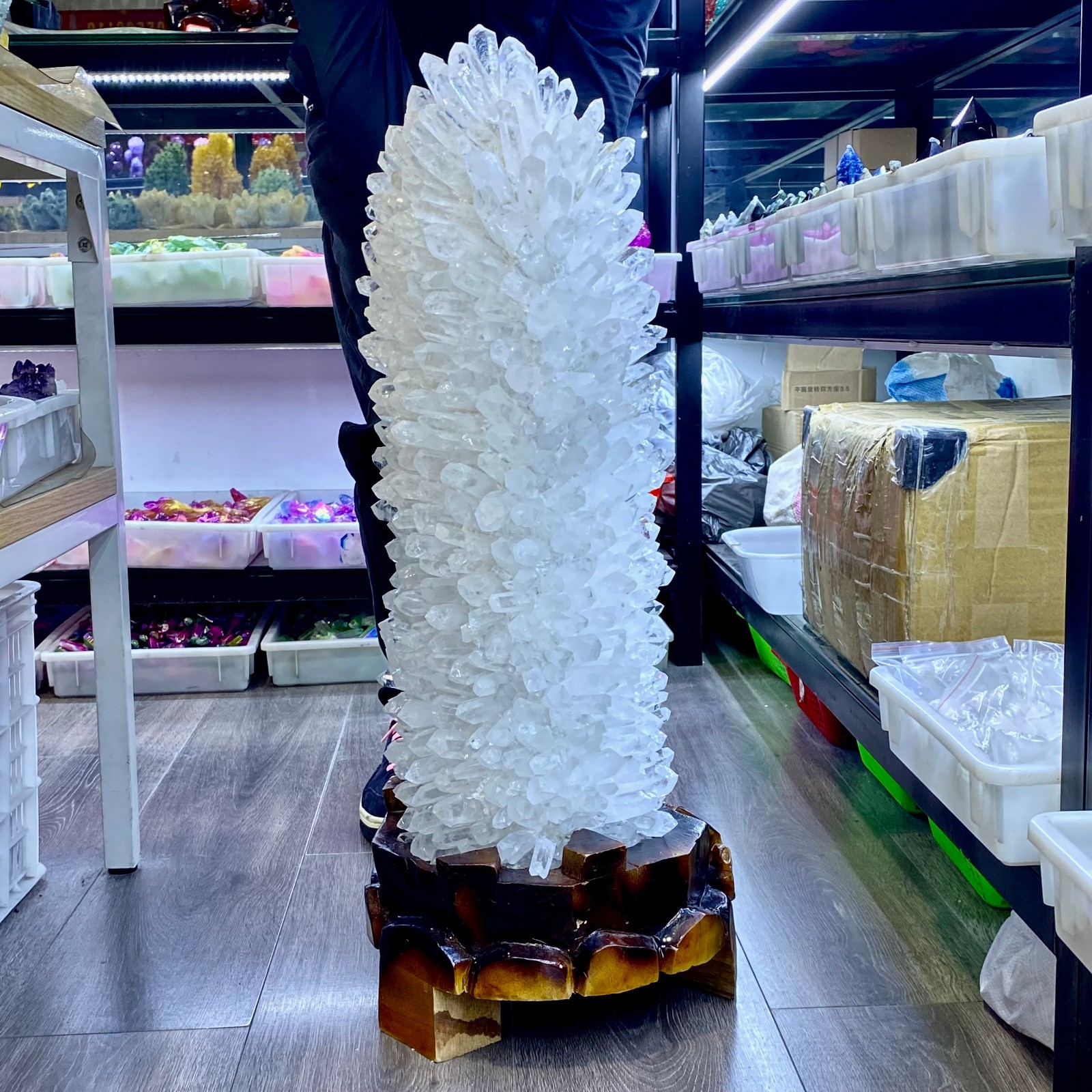 75LB New find white phantom quartz crystal cluster mineral sample