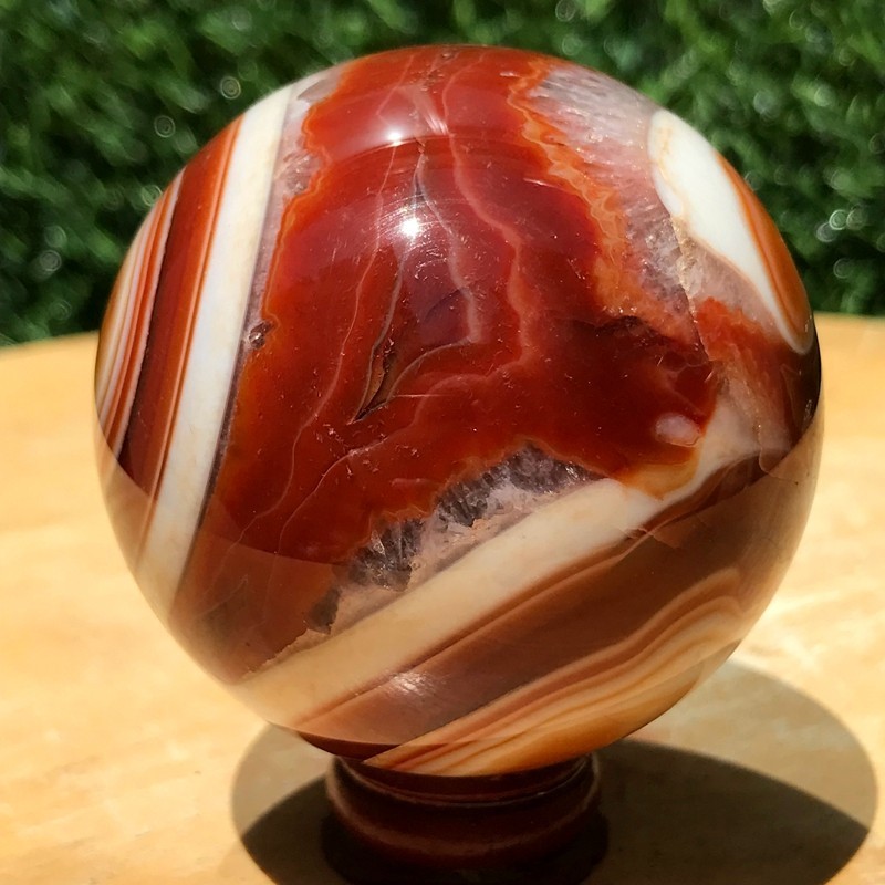290G Natural Patterned Agate Ball Crystal Sphere Mineral Specimen Healing