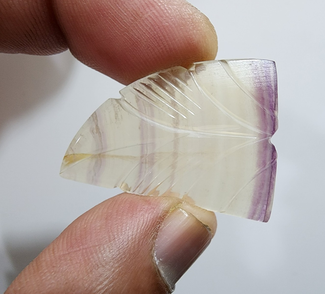 Glowing Stunning Designing Carving Rainbow Fluorite Fancy 40 Crt Loose Gemstone