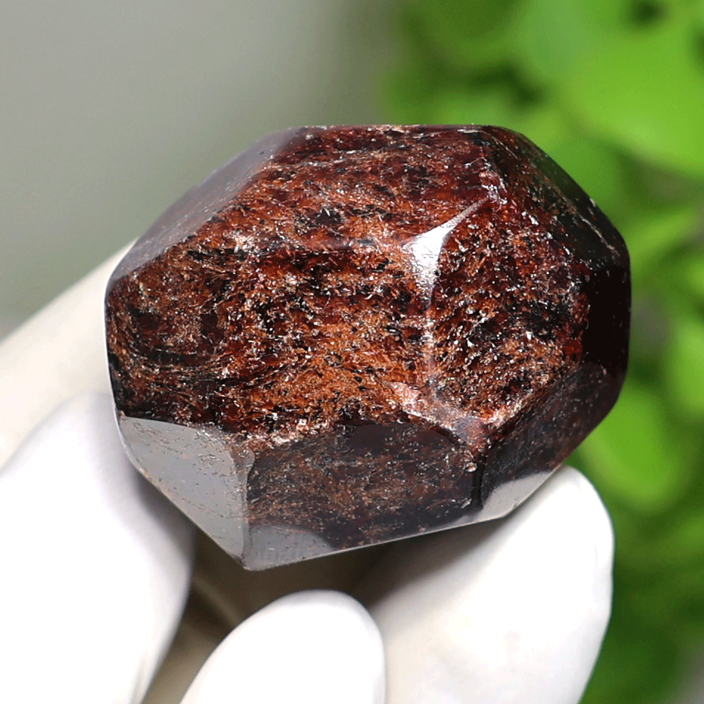 Earth’s Core~ 61g Natural Almandine Garnet Faceted Crystal Sphere Ball Specimen